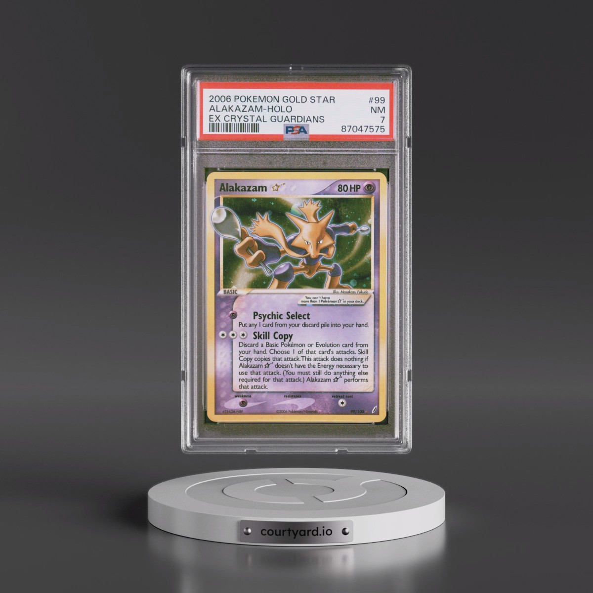 2006 Pokémon EX Crystal Guardians #99 Alakazam - Holo Gold Star (PSA 7 NM)