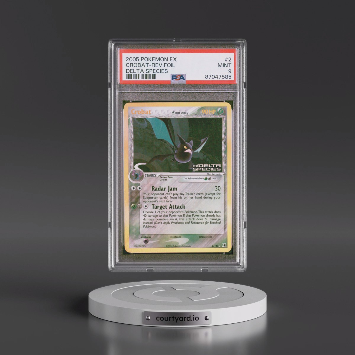 2005 Pokémon EX Delta Species #2 Crobat - Reverse Foil (PSA 9 MINT)