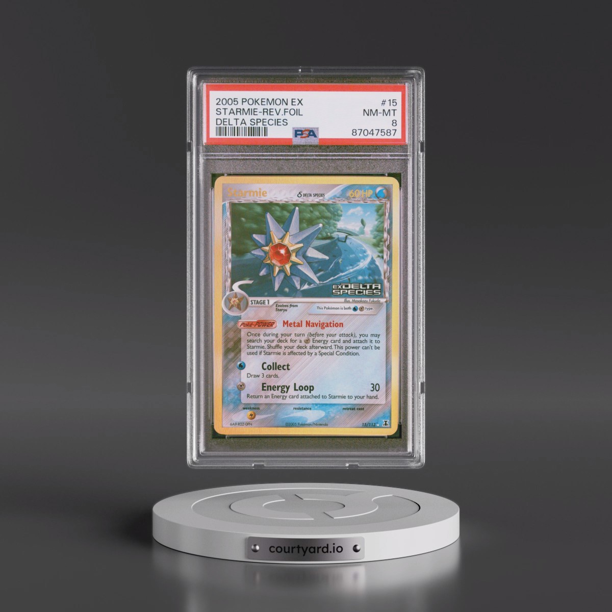 2005 Pokémon EX Delta Species #15 Starmie - Reverse Foil (PSA 8 NM-MT)