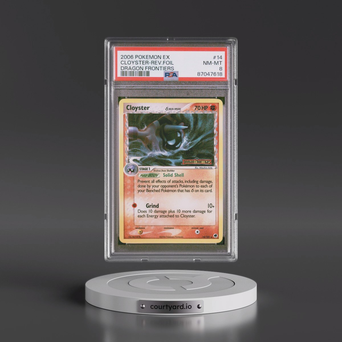 2006 Pokémon EX Dragon Frontiers #14 Cloyster - Reverse Foil (PSA 8 NM-MT)