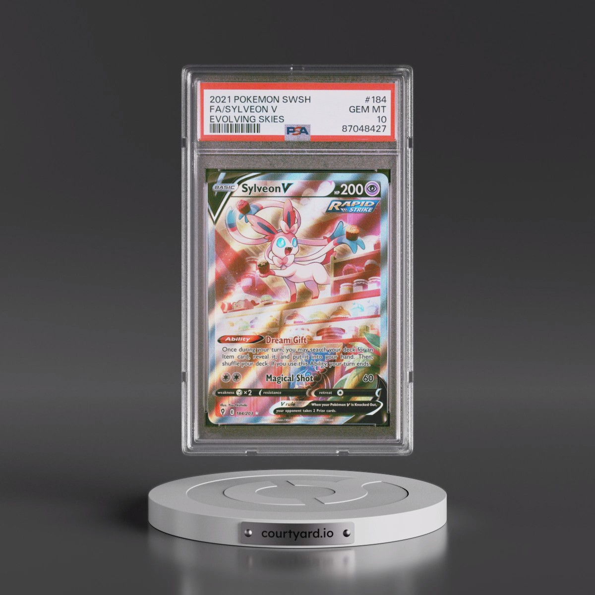 2021 Pokémon Sword & Shield Evolving Skies #184 Sylveon V - Holo Full Art (PSA 10 GEM MINT)