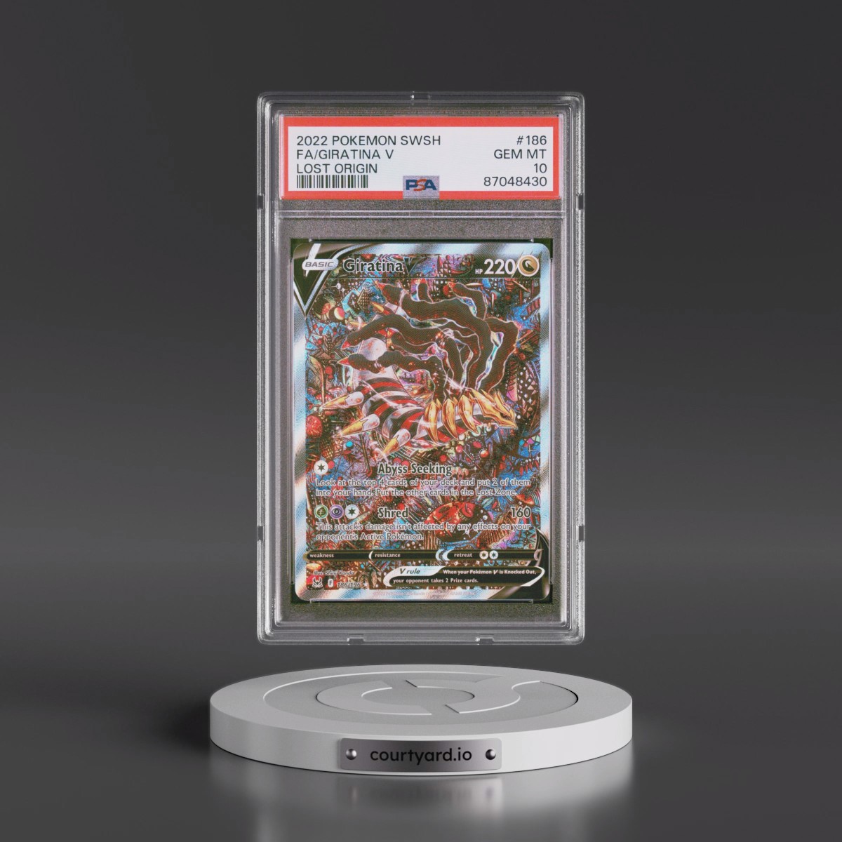 2022 Pokémon Sword & Shield Lost Origin #186 Giratina V - Holo Full Art (PSA 10 GEM MINT)