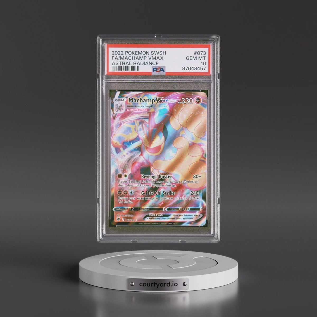 2022 Pokémon Sword & Shield Astral Radiance #073 Machamp Vmax - Full Art (PSA 10 GEM MINT)