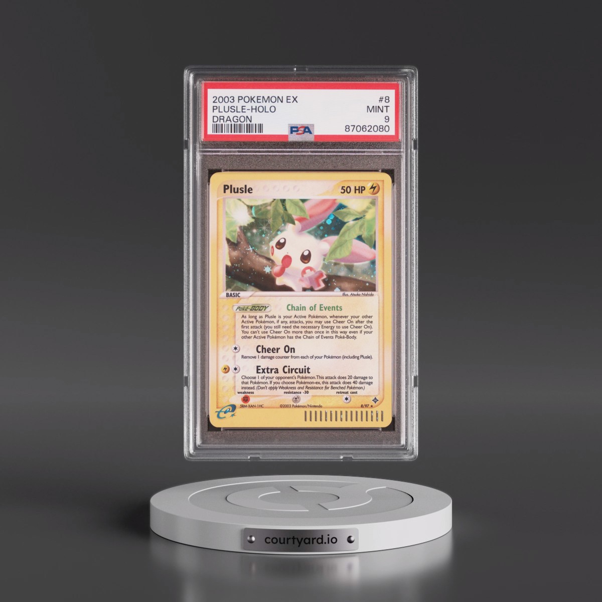 2003 Pokémon EX Dragon #8 Plusle - Holo (PSA 9 MINT)