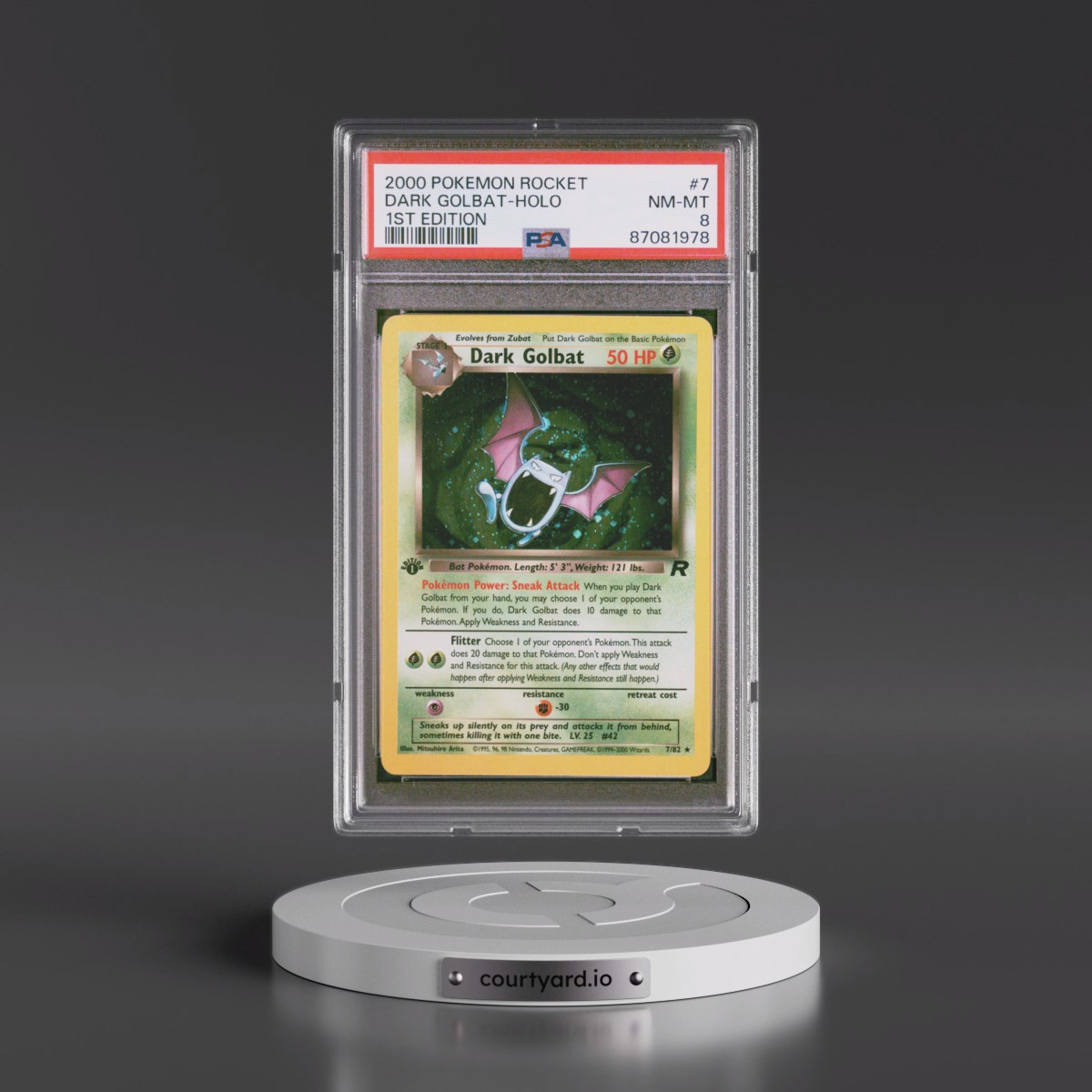 2000 Pokémon Rocket #7 Dark Golbat - 1st Edition Holo (PSA 8 NM-MT)