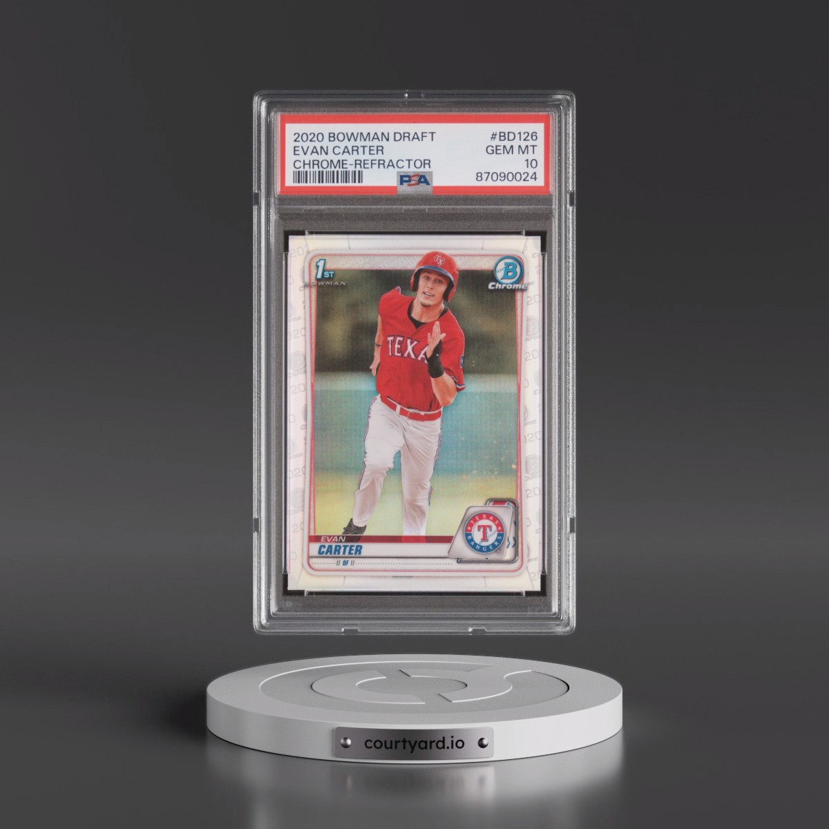 2020 Bowman Draft Evan Carter - Chrome-Refractor #BD126 PSA 10