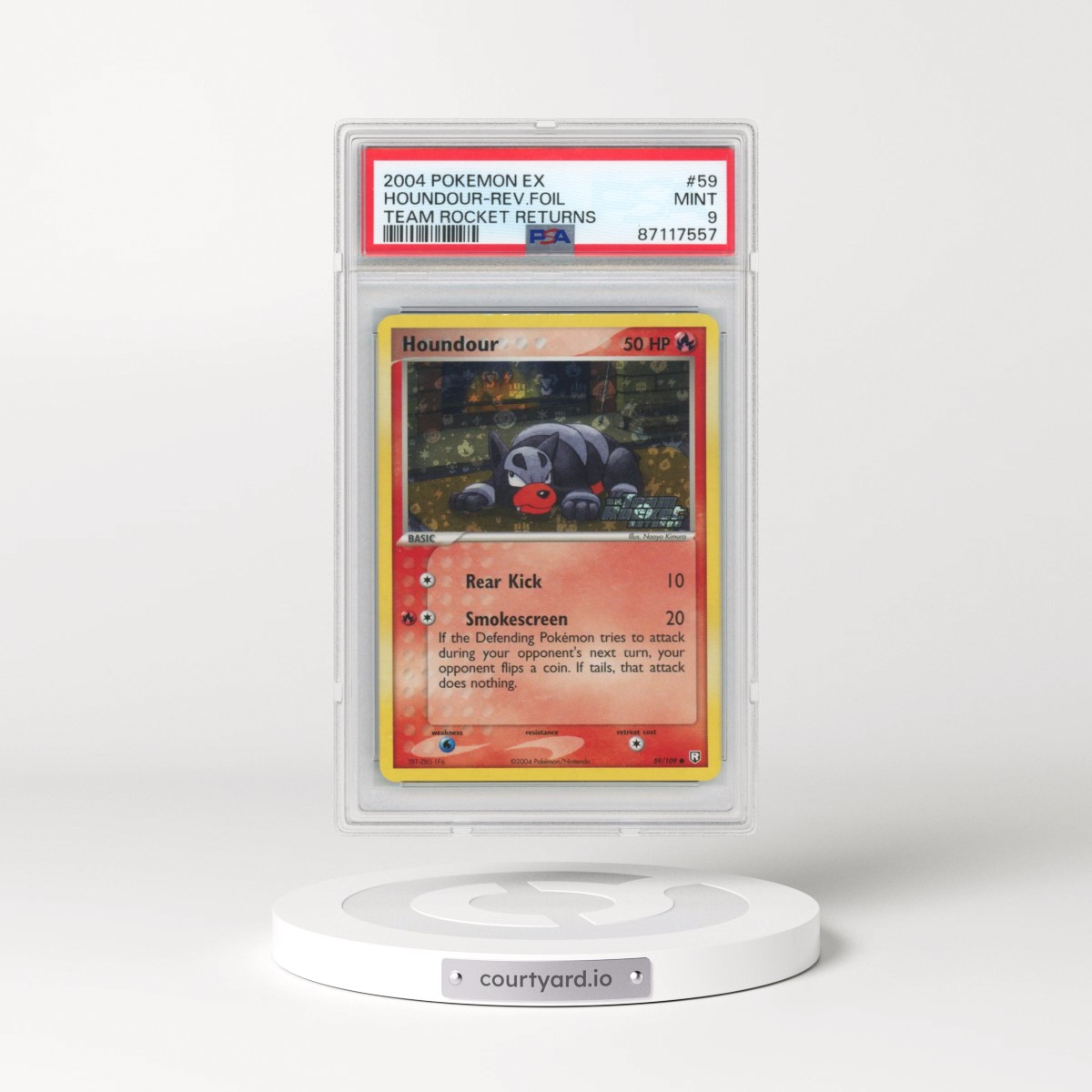 2004 Pokémon EX Team Rocket Returns #59 Houndour - Reverse Foil (PSA 9 MINT)