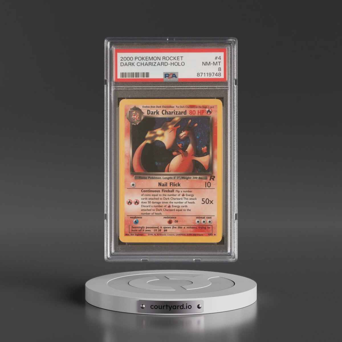 2000 Pokémon Rocket #4 Dark Charizard - Holo (PSA 8 NM-MT)