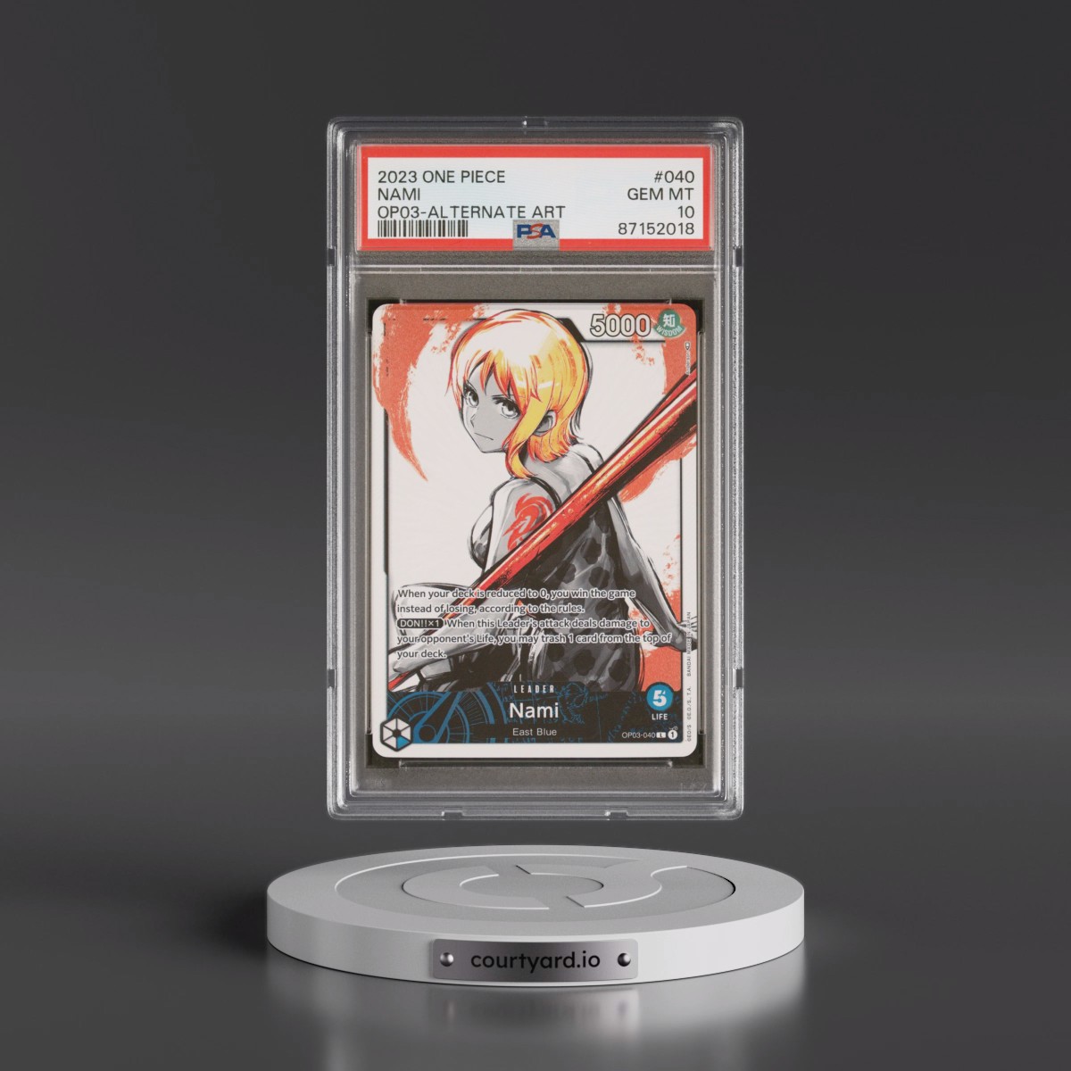 2023 One Piece OP03-Pillars of Strength #040 Nami - Alternate Art (PSA 10 GEM MINT)