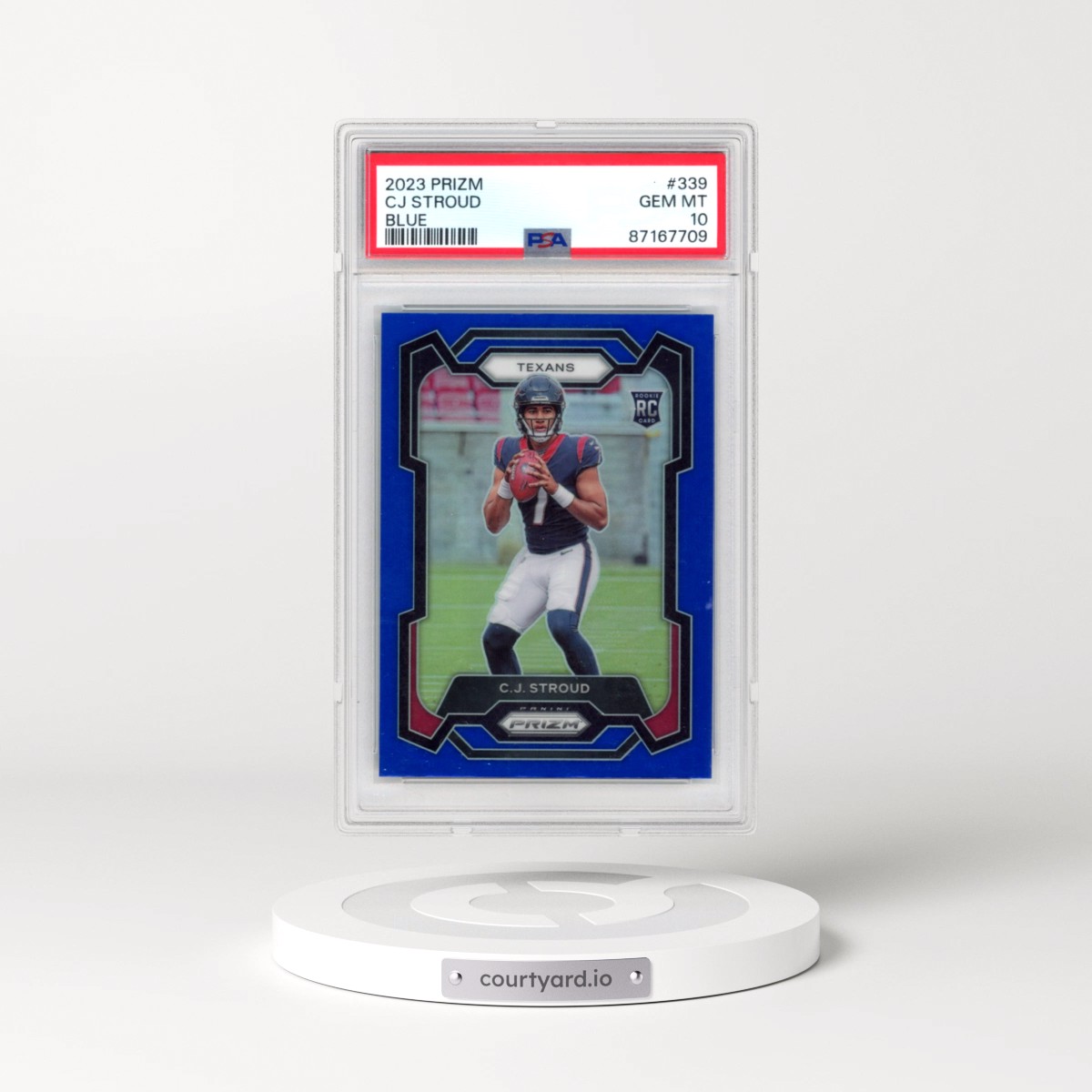 2023 Panini Prizm #339 CJ Stroud - Blue Prizm (PSA 10 GEM MINT)