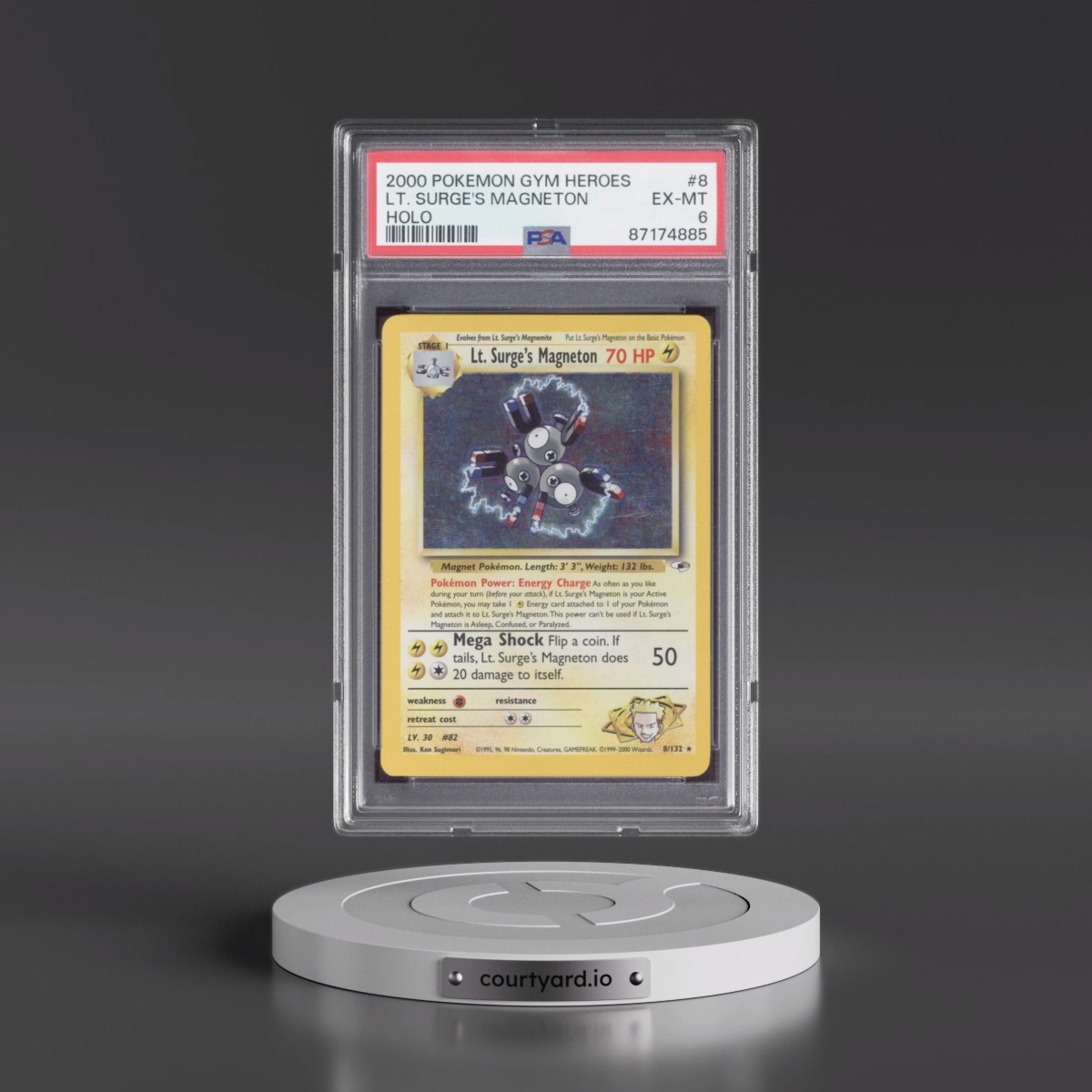 2000 Pokémon Gym Heroes #8 LT. Surge's Magneton - Holo (PSA 6 EX-MT)