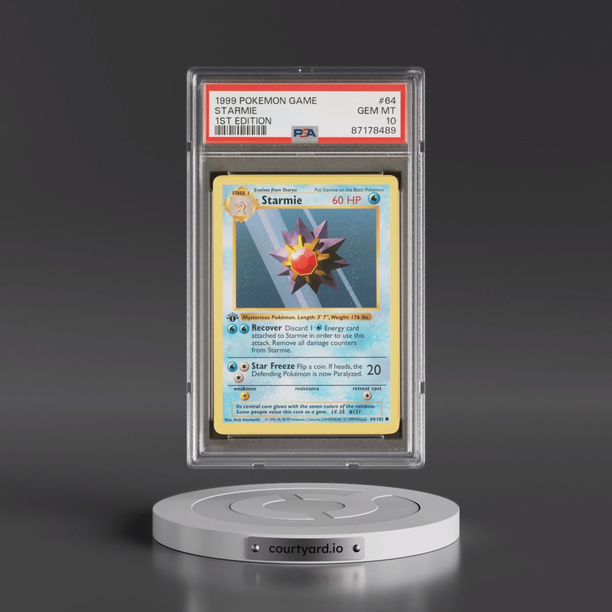 1999 Pokémon Game #64 Starmie - 1st Edition (PSA 10 GEM MINT) - Photo