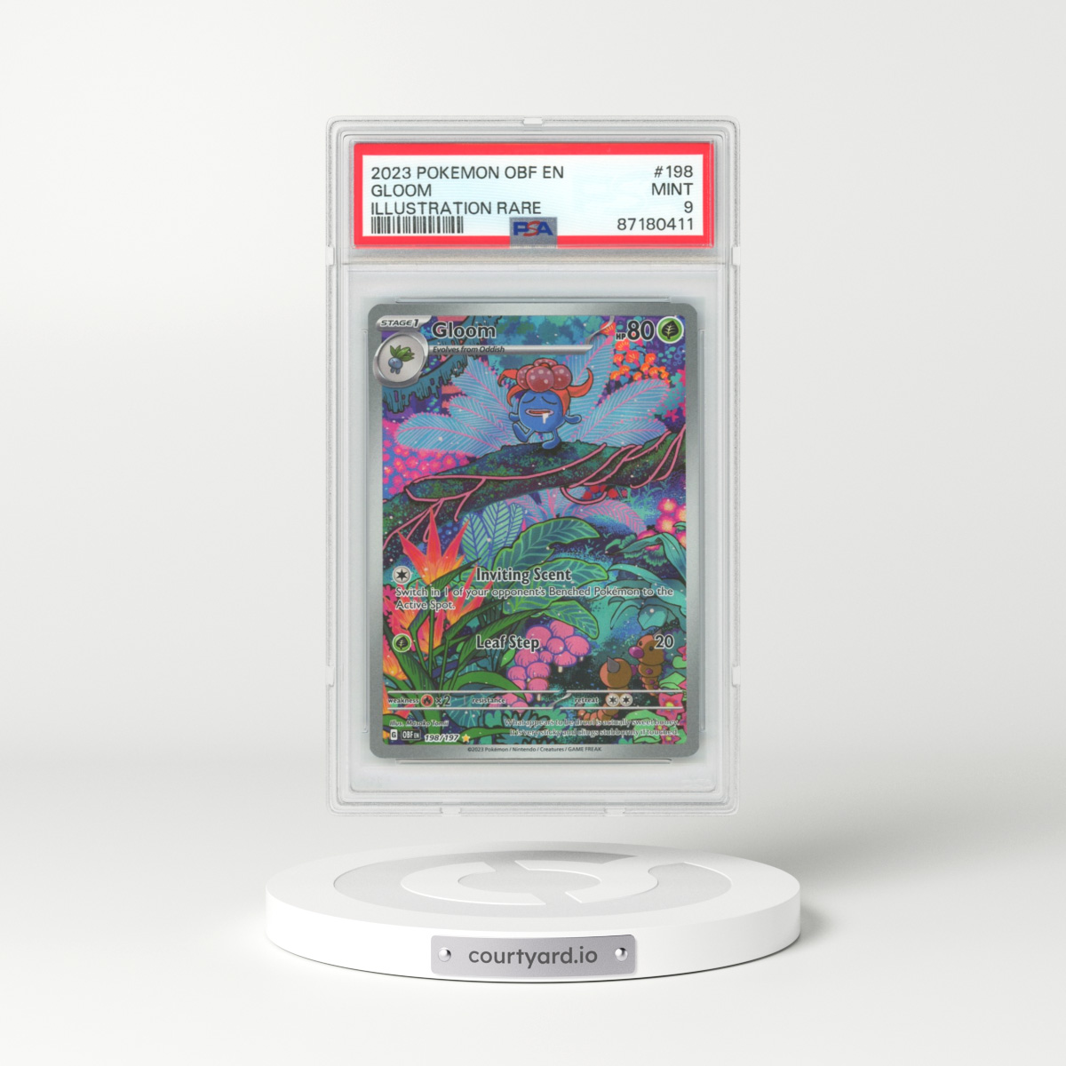 2023 Obsidian Flames #198 Gloom - Full Art Holo (PSA 9 MINT)