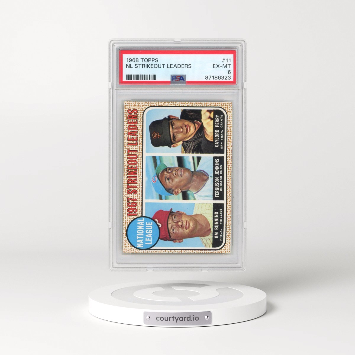 1968 Topps #11 NL Strikeout Leaders (PSA 6 EX-MT)