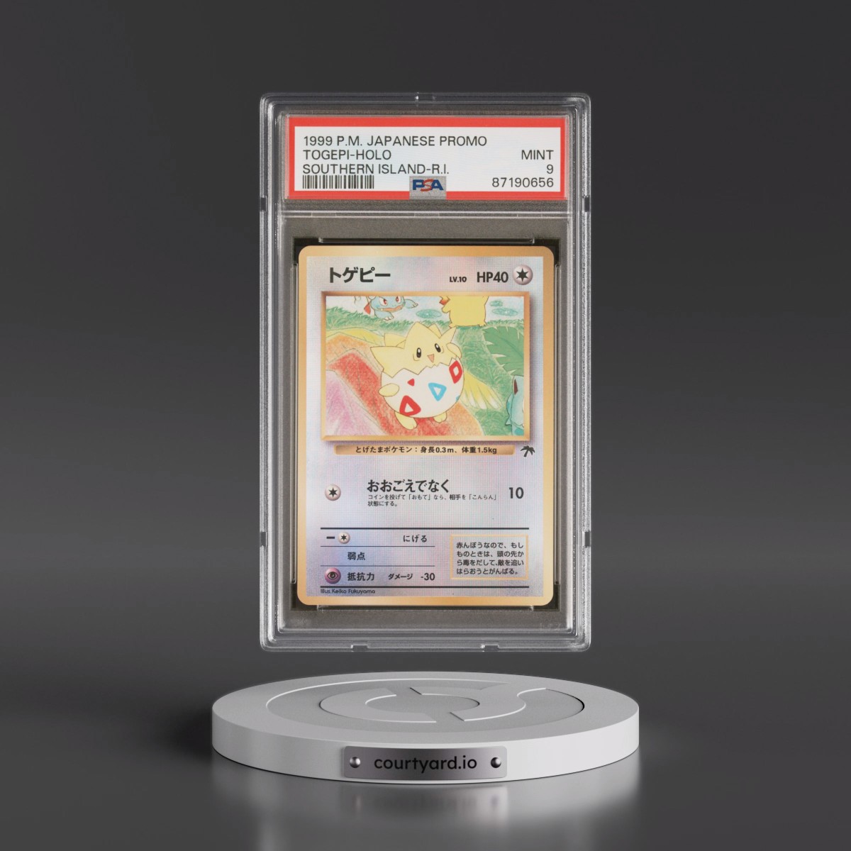 1999 Pokémon Promo Southern Islands Togepi - Holo Southern Island-R.I. (PSA 9 MINT)
