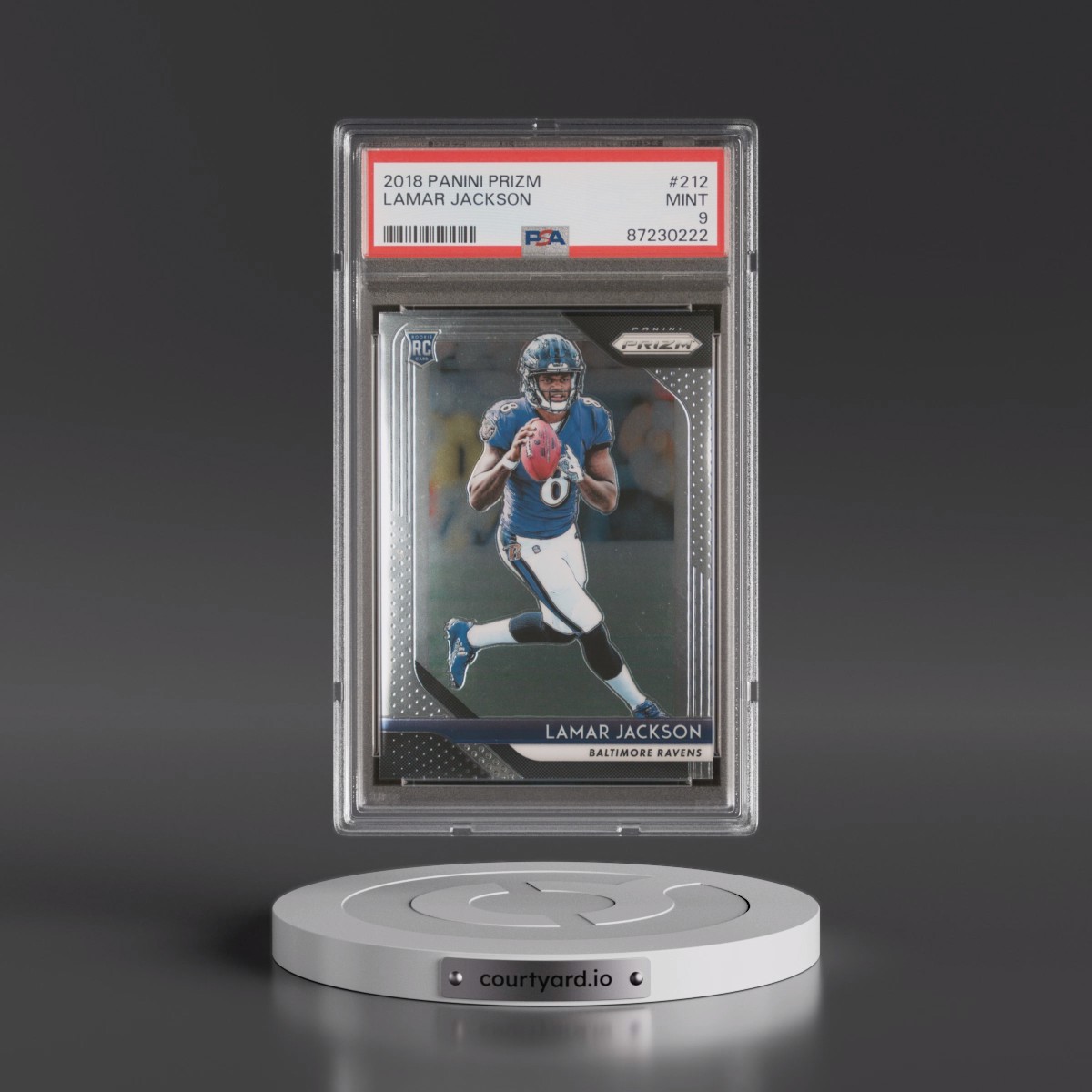 2018 Panini Prizm #212 Lamar Jackson (PSA 9 MINT)