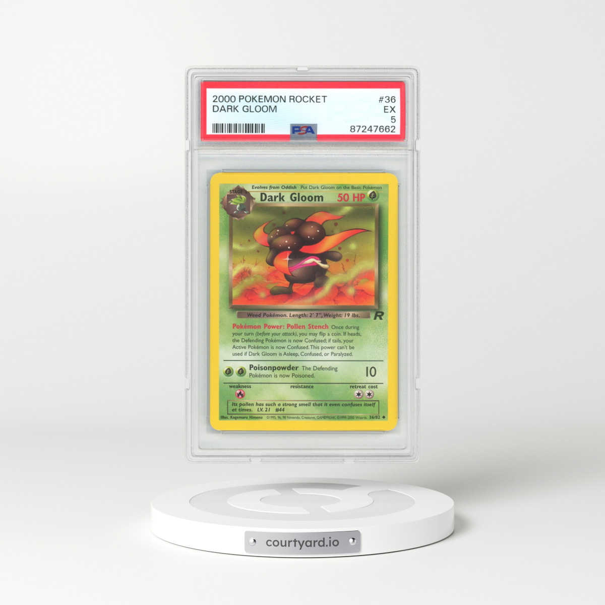 2000 Team Rocket #36 Dark Gloom (PSA 5 EX)