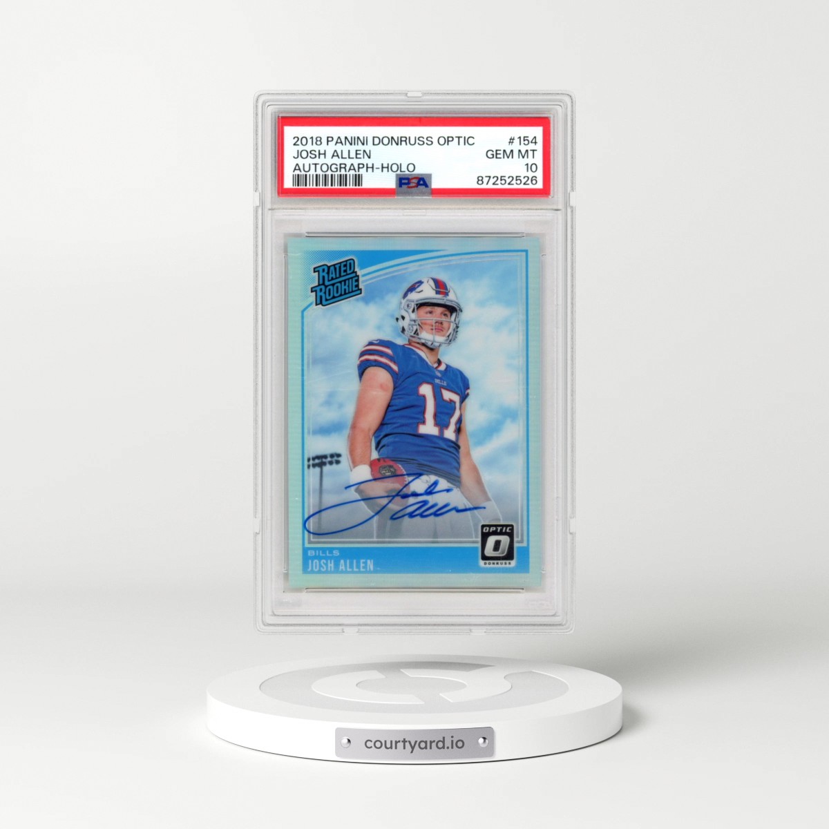2018 Panini Donruss Optic #154 Josh Allen - Autograph-Holo (PSA 10 GEM MINT)