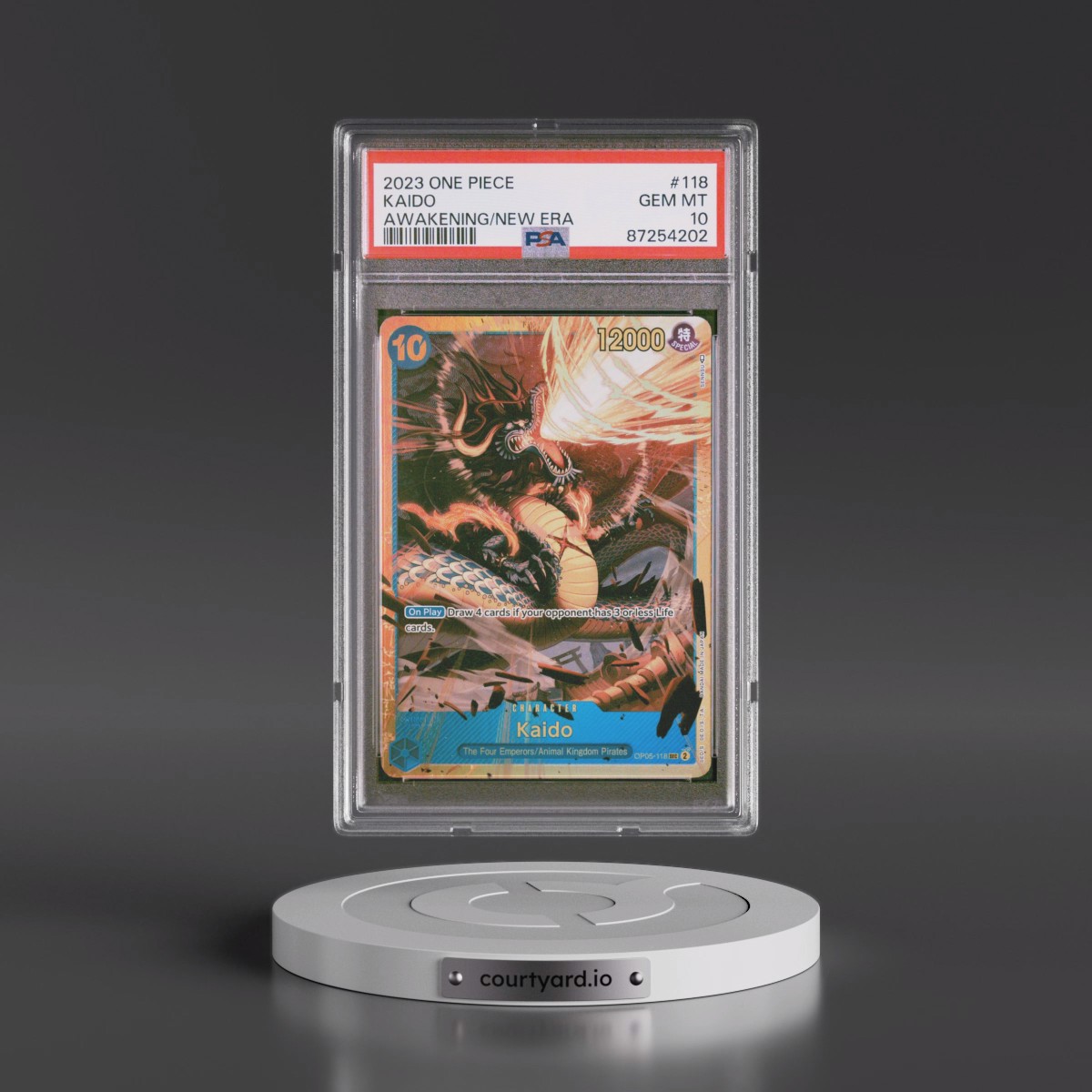 2023 One Piece OP05-Awakening of the New Era #118 Kaido (PSA 10 GEM MINT)