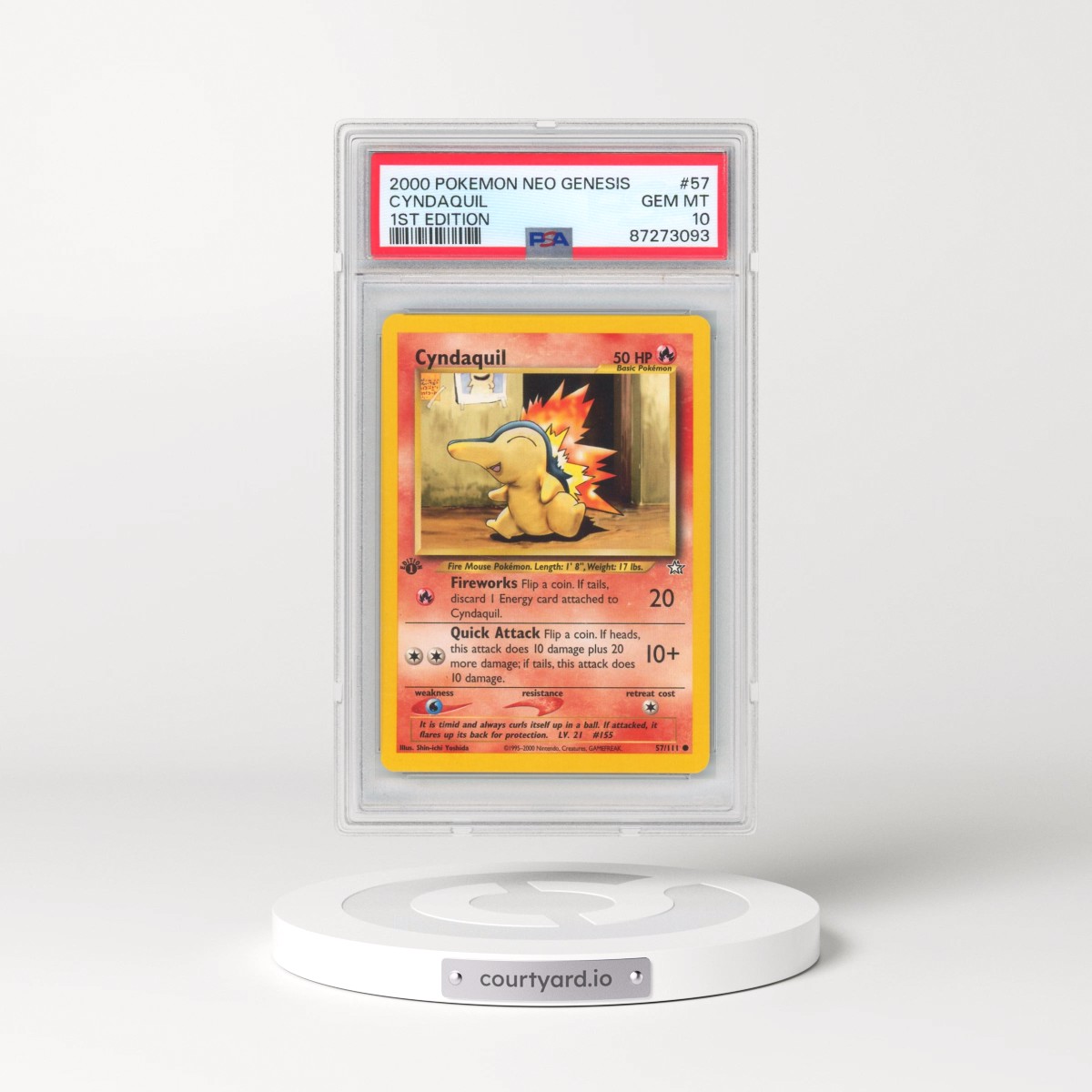 2000 Pokémon Neo Genesis #57 Cyndaquil - 1st Edition (PSA 10 GEM MINT)