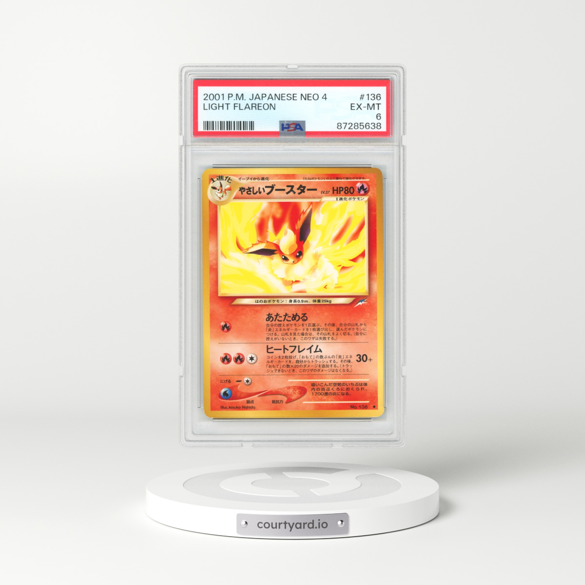 2001 Japanese Neo 4 #136 Light Flareon (PSA 6 EX-MT)