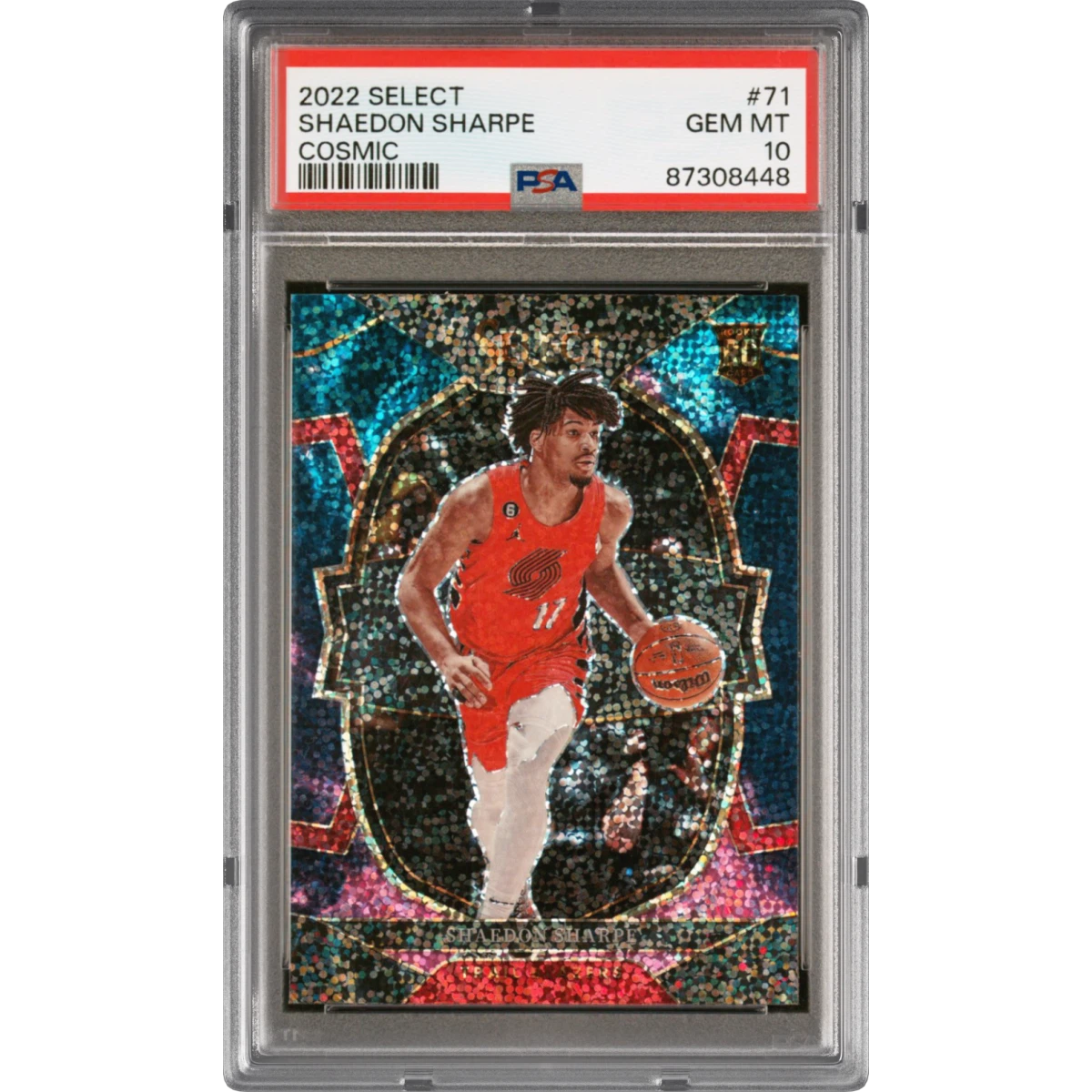 2022 Panini Select #71 Shaedon Sharpe - Cosmic (PSA 10 GEM MINT)