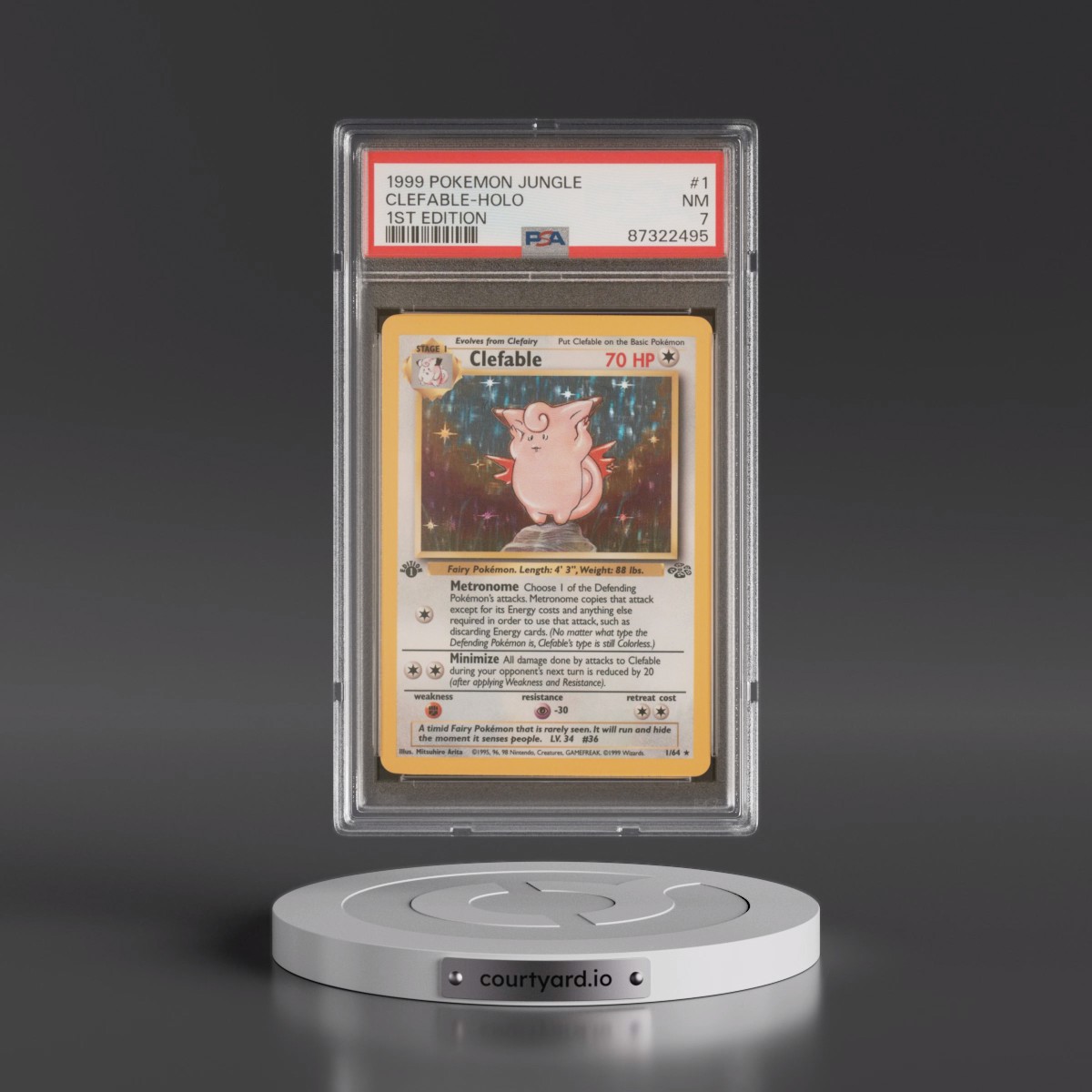1999 Pokémon Jungle #1 Clefable - 1st Edition Holo (PSA 7 NM)