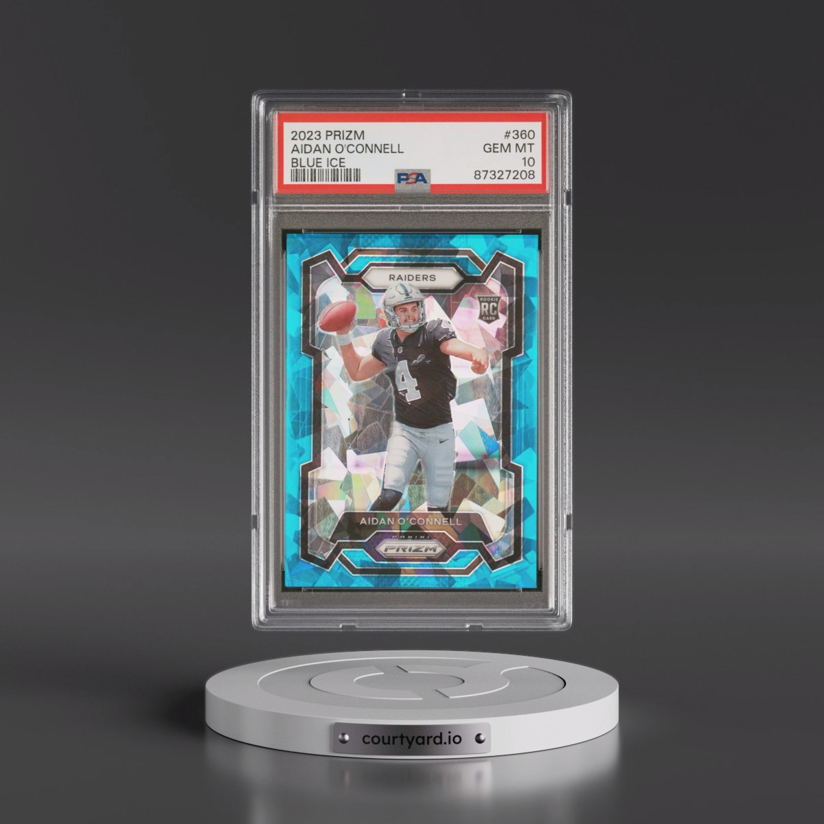 2023 Panini Prizm #360 Aidan O'Connell - Blue Ice (PSA 10 GEM MINT)