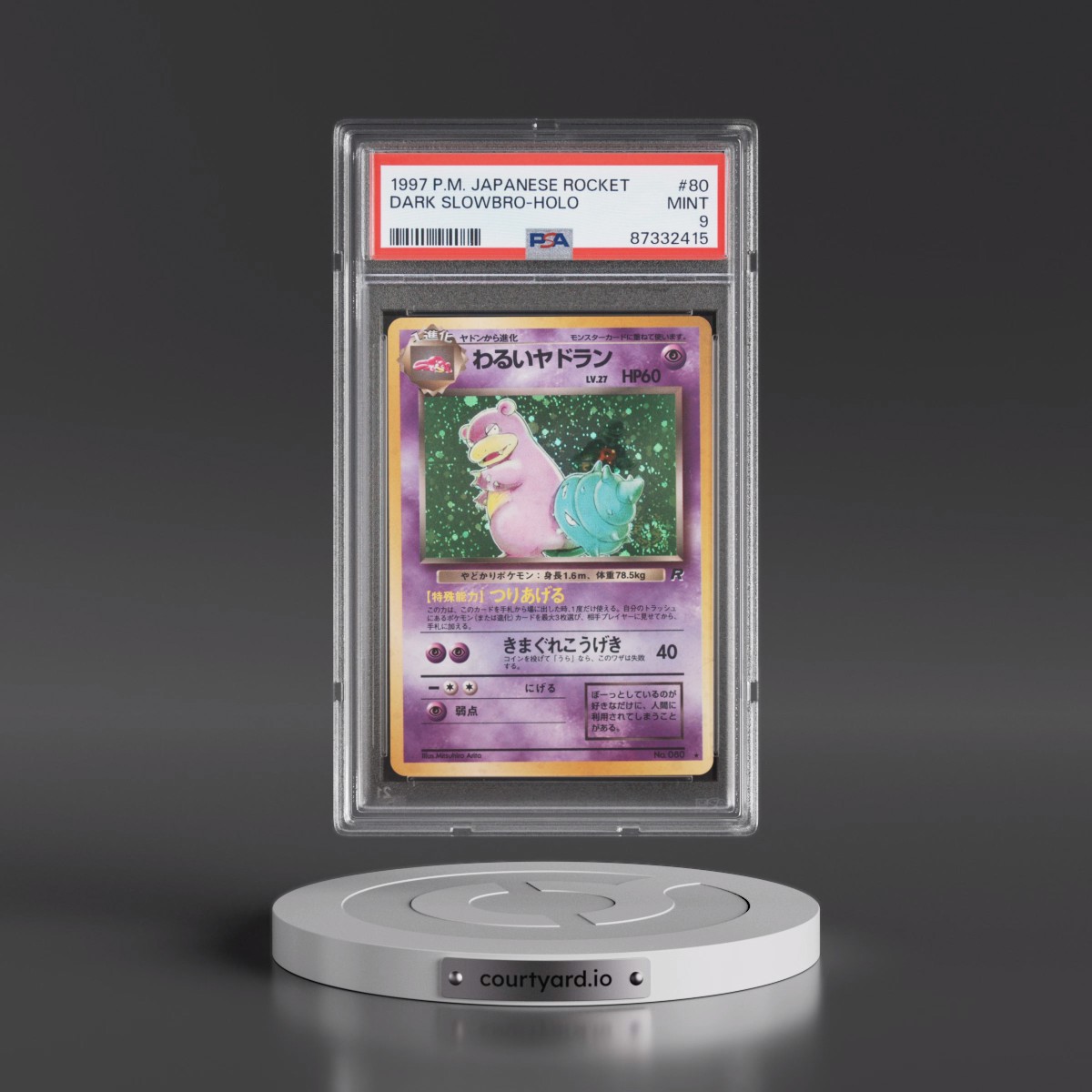 1997 Pokémon Rocket #80 Dark Slowbro - Holo (PSA 9 MINT)