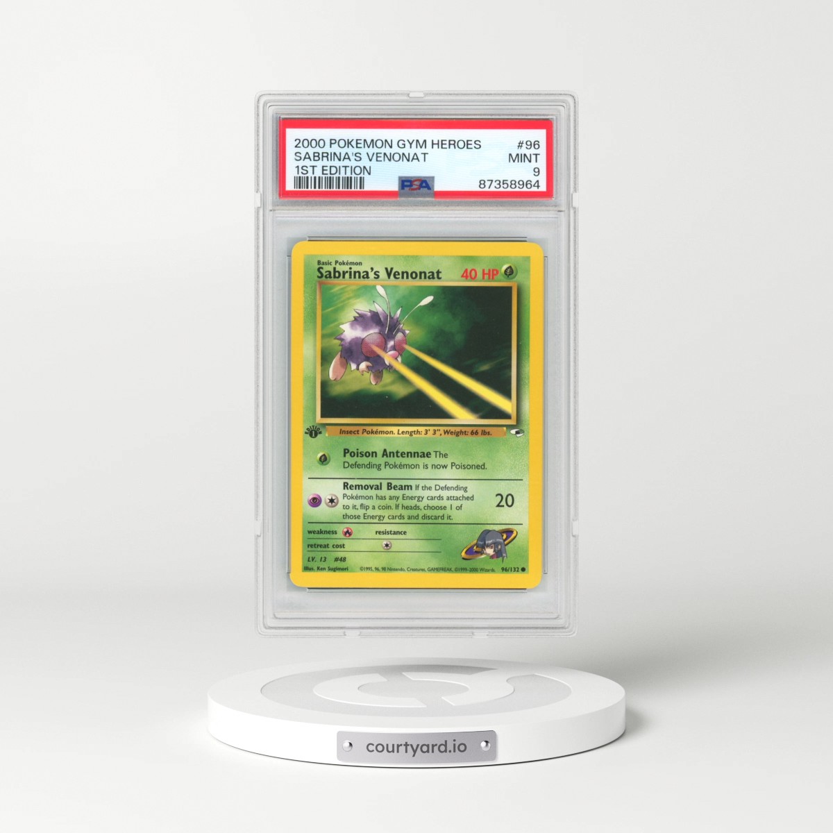 2000 Pokémon Gym Heroes #96 Sabrina's Venonat - 1st Edition (PSA 9 MINT)