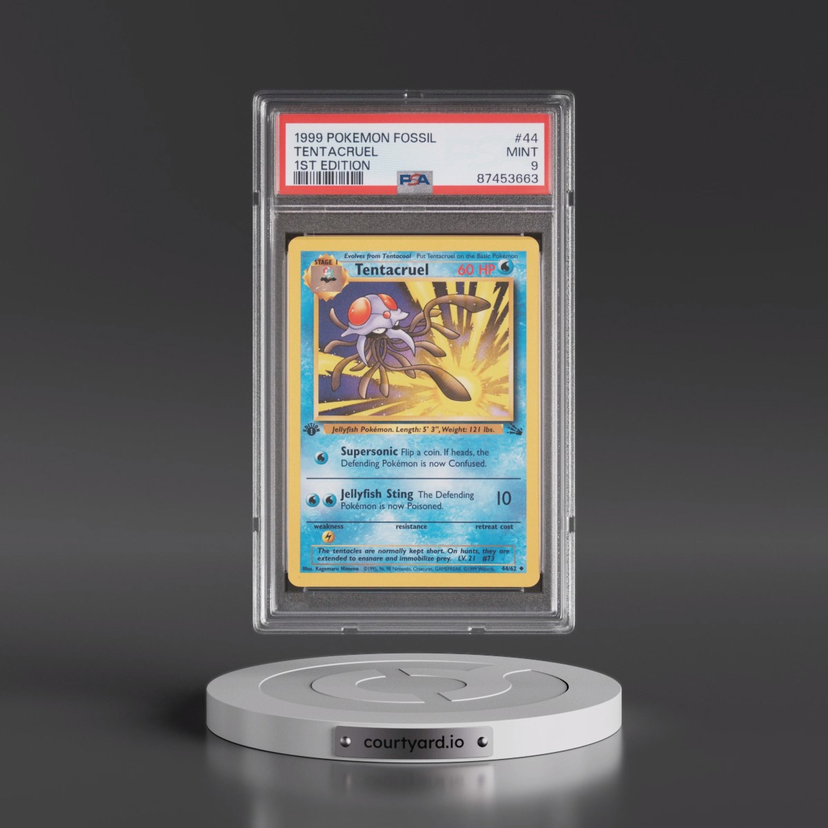 1999 Pokémon Fossil #44 Tentacruel - 1st Edition (PSA 9 MINT)