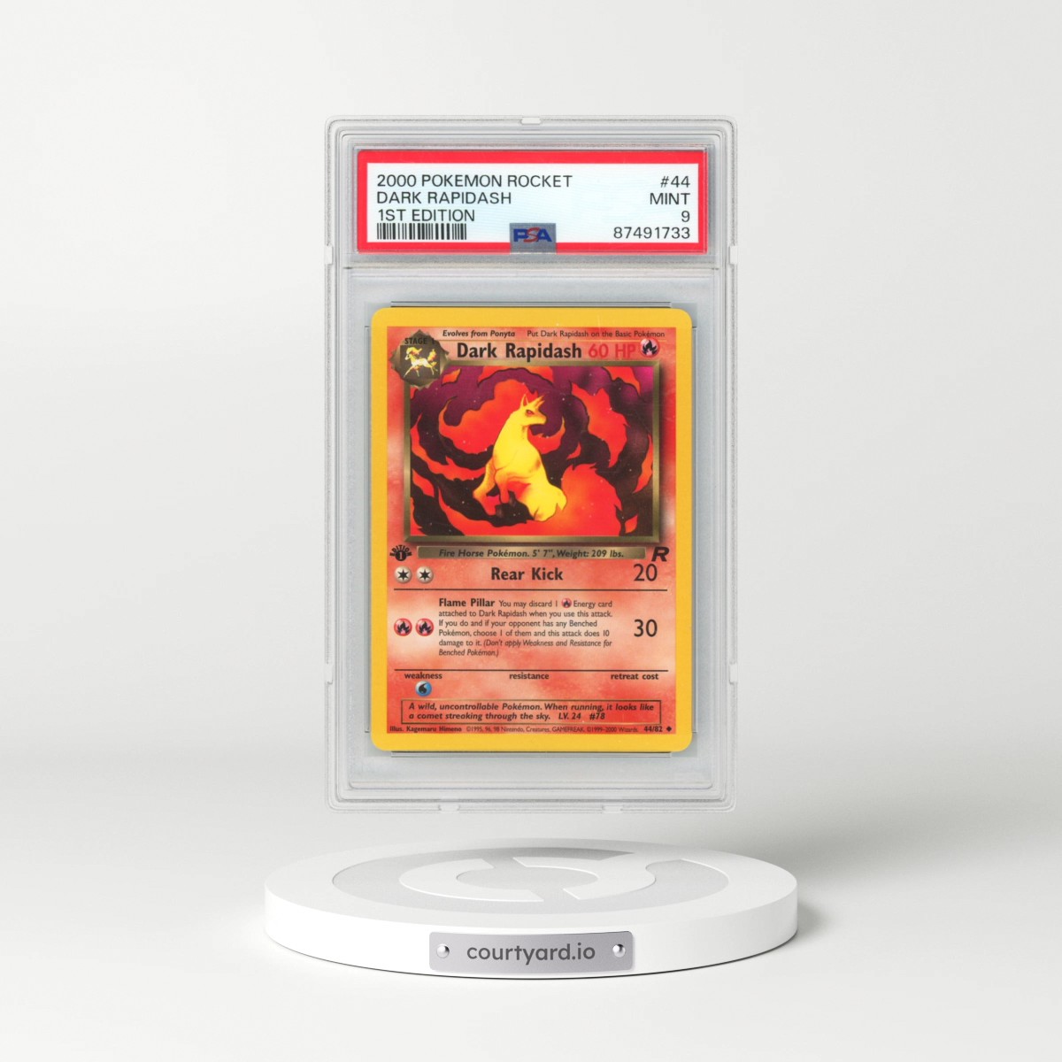 2000 Pokémon Rocket #44 Dark Rapidash - 1st Edition (PSA 9 MINT)
