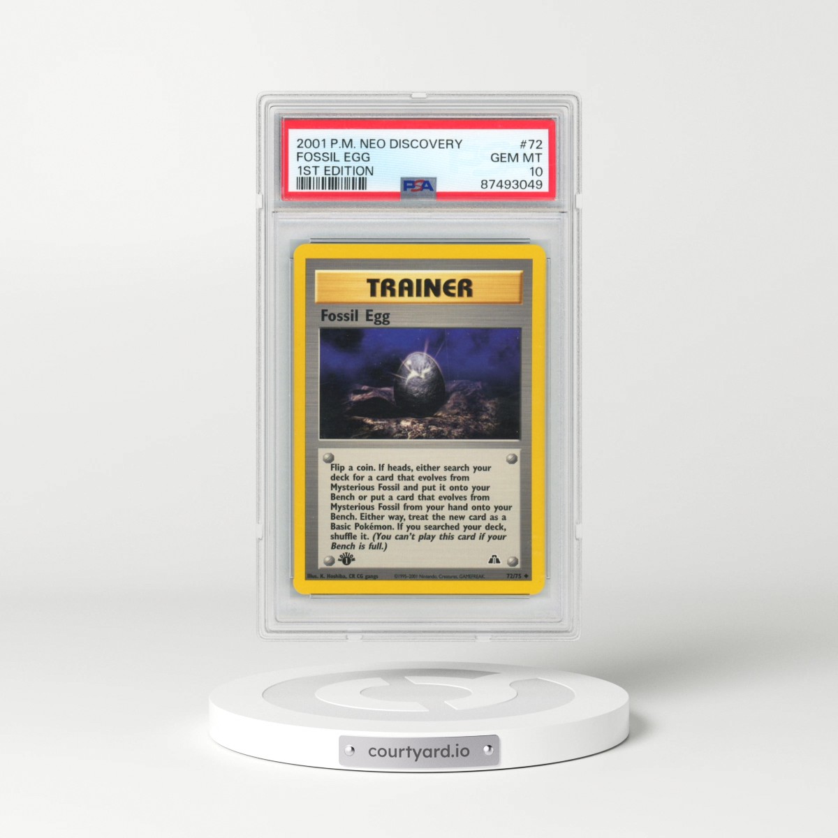 2001 Pokémon Neo Discovery #72 Fossil Egg - 1st Edition (PSA 10 GEM MINT)