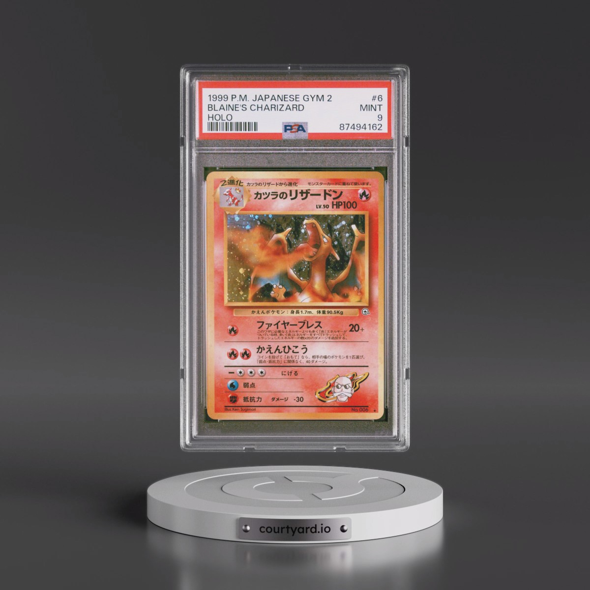 1999 Pokémon Gym 2 #6 Blaine's Charizard - Holo (PSA 9 MINT)