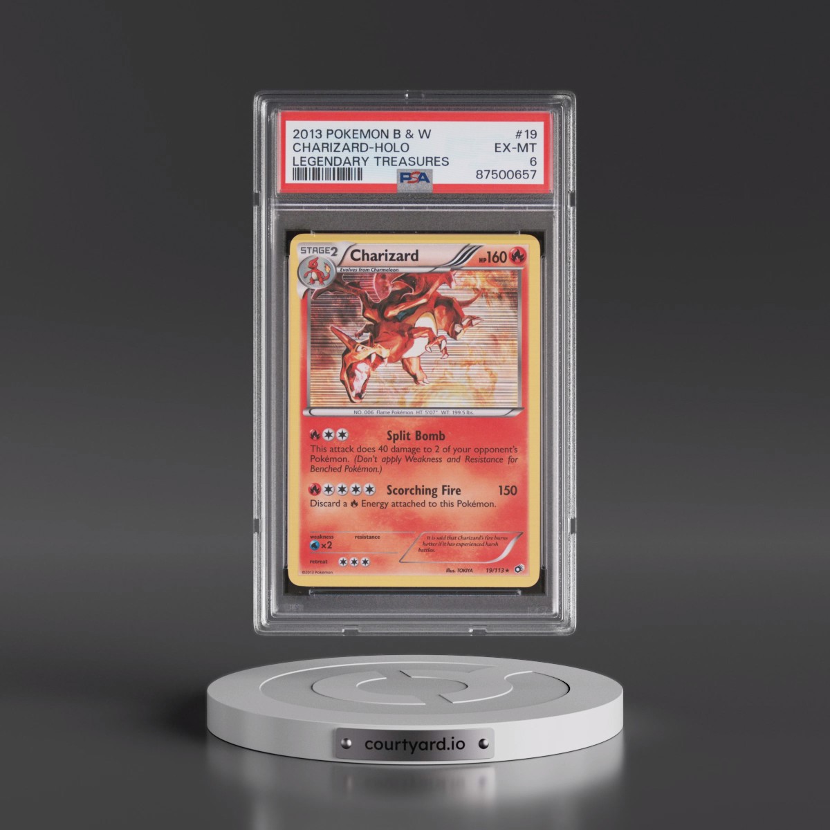 2013 Pokémon Black & White Legendary Treasures #19 Charizard - Holo (PSA 6 EX-MT)