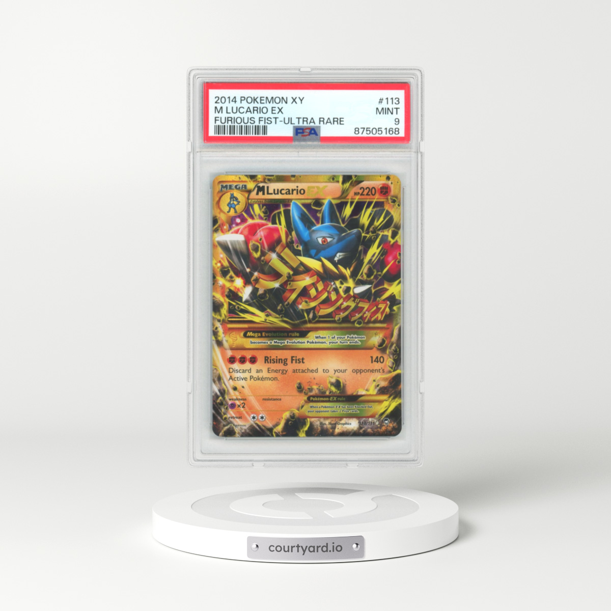 2014 Pokémon XY Furious Fists #113 M Lucario EX (PSA 9 MINT)
