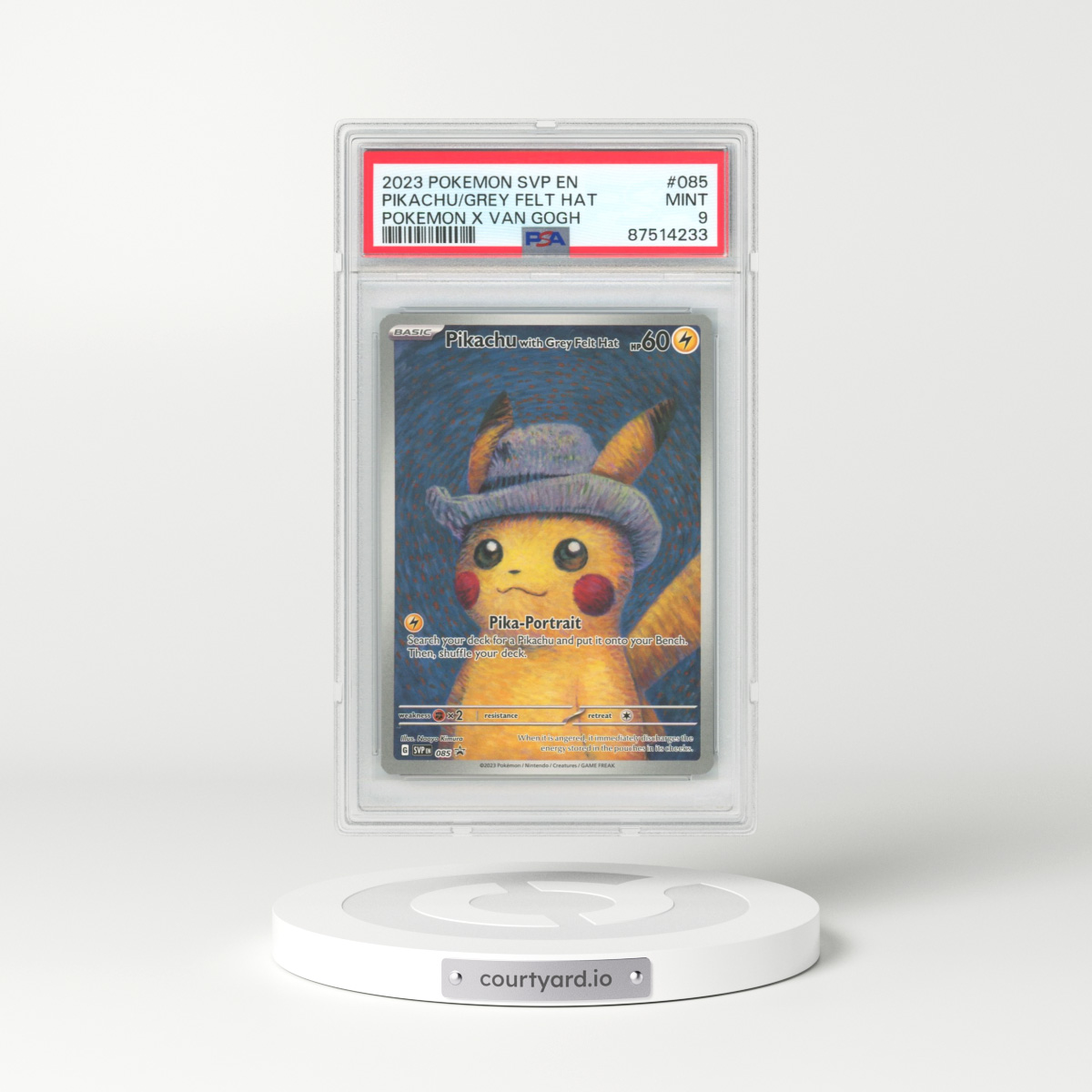 2023 Pokemon X Van Gogh #85 Pikachu With Grey Felt Hat - Full Art (PSA 9 MINT)
