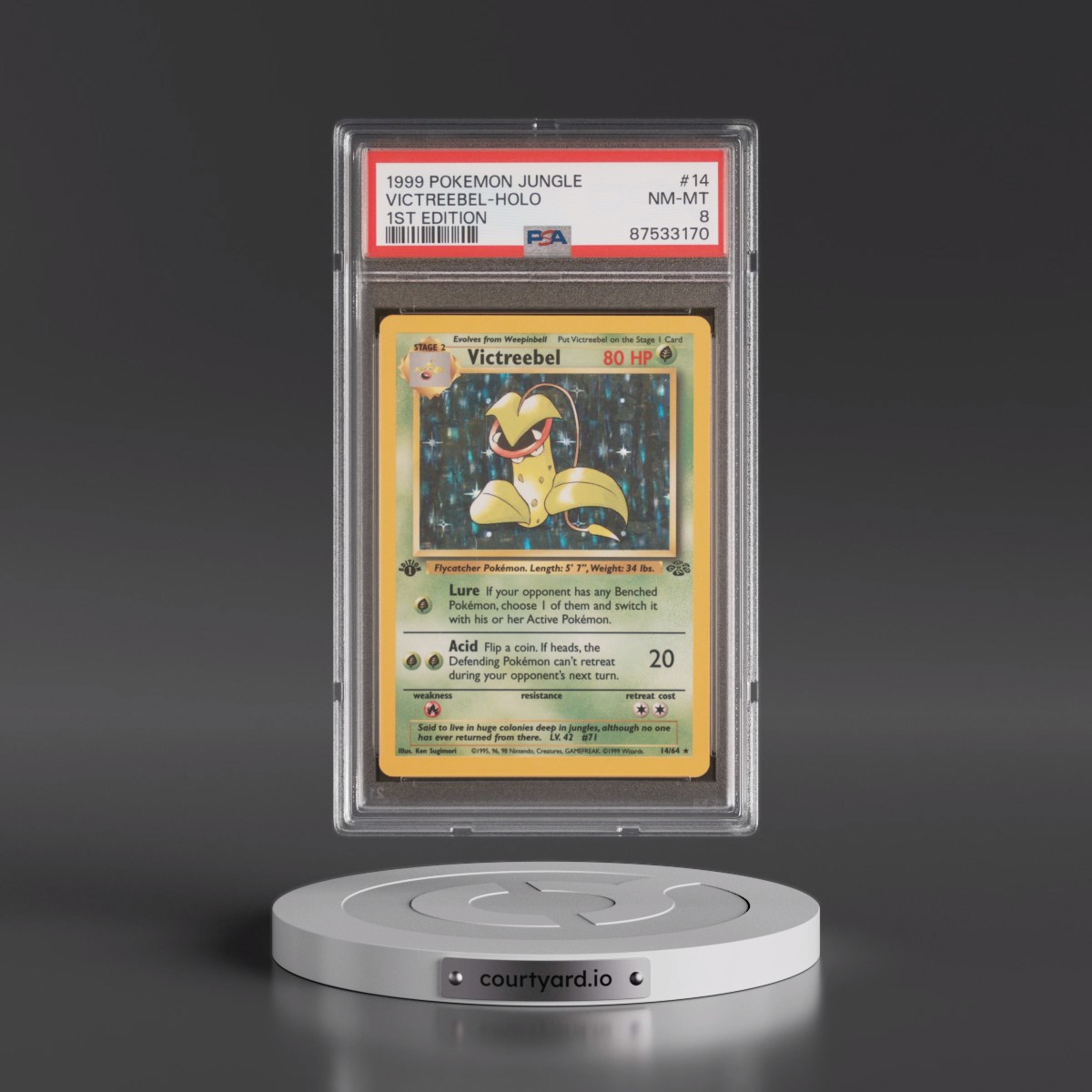 1999 Pokémon Jungle #14 Victreebel - 1st Edition Holo (PSA 8 NM-MT)