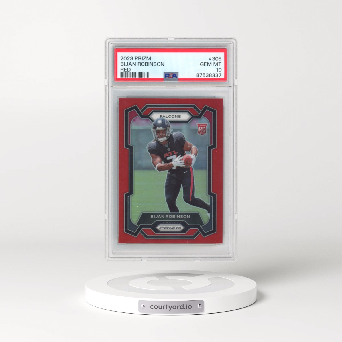 2023 Panini Prizm #305 Bijan Robinson - Red Prizm (PSA 10 GEM MINT)
