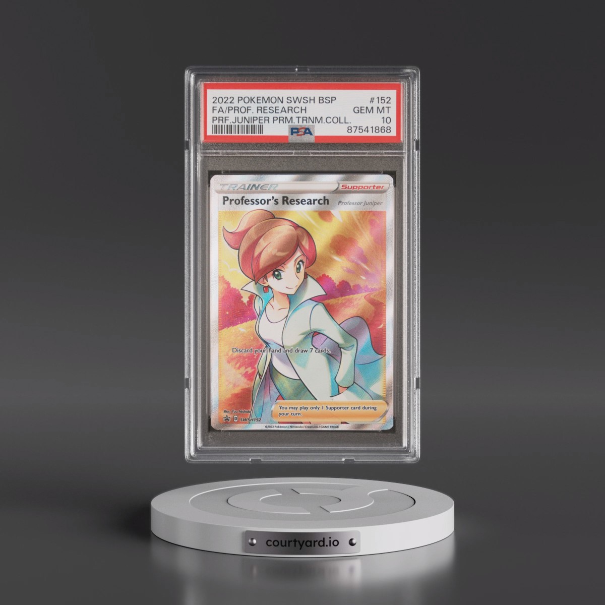 2022 Pokémon Swsh Black Star Promo #152 Professor's Research - Full Art Professor Juniper Premium Tournament Collection (PSA 10 GEM MINT)