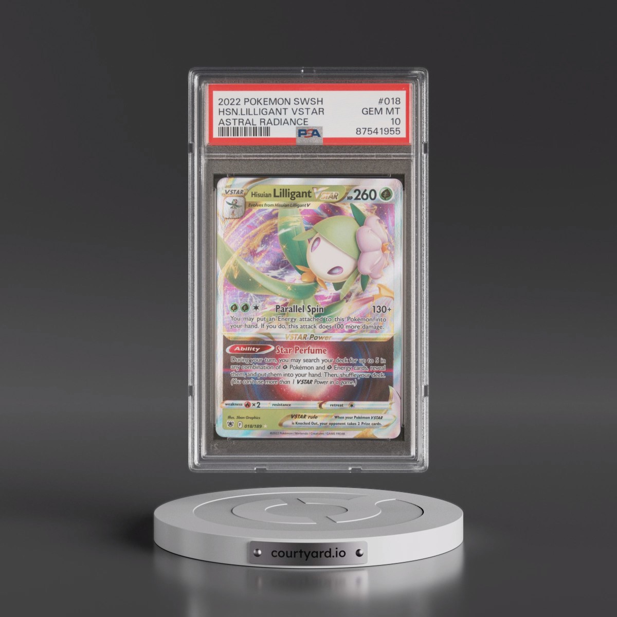 2022 Pokémon Sword & Shield Astral Radiance #018 Hisuian Lilligant Vstar (PSA 10 GEM MINT)