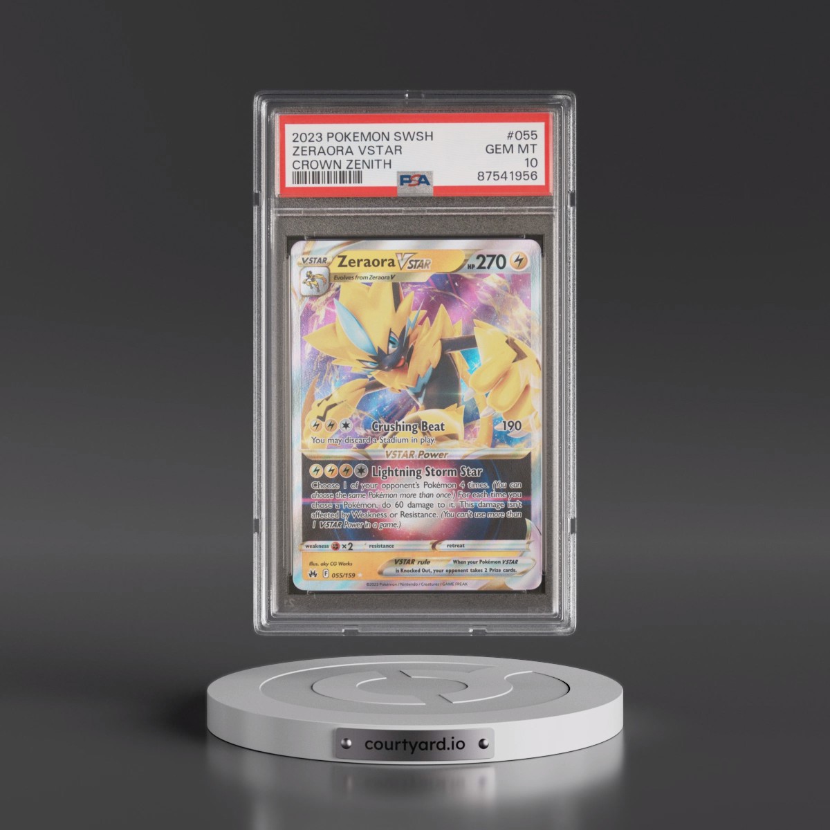 2023 Pokémon Sword and Shield Crown Zenith #055 Zeraora Vstar (PSA 10 GEM MINT)