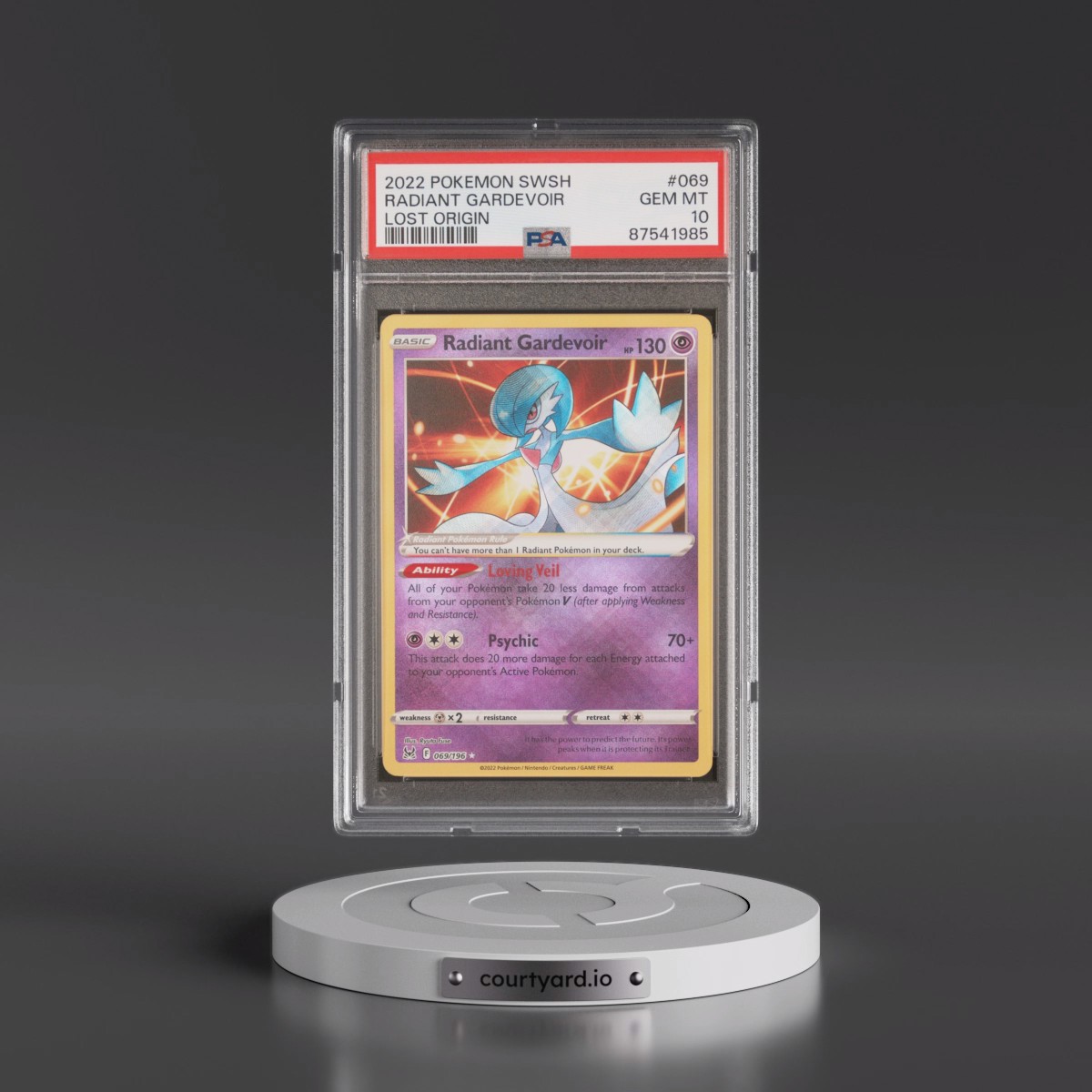 2022 Pokémon Sword & Shield Lost Origin #069 Radiant Gardevoir - Holo (PSA 10 GEM MINT)