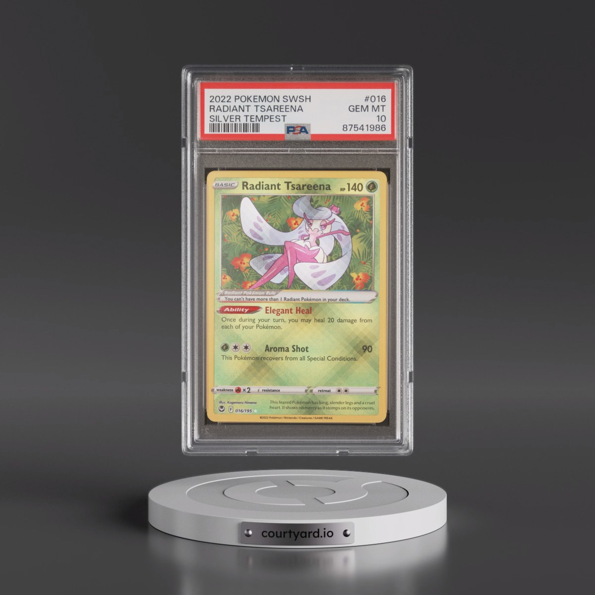 2022 Pokémon Sword & Shield Silver Tempest #016 Radiant Tsareena - Holo (PSA 10 GEM MINT)