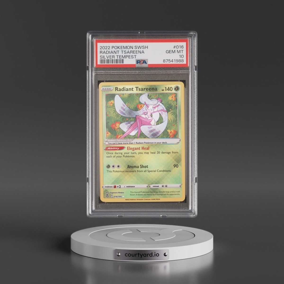 2022 Pokémon Sword & Shield Silver Tempest #016 Radiant Tsareena - Holo (PSA 10 GEM MINT)
