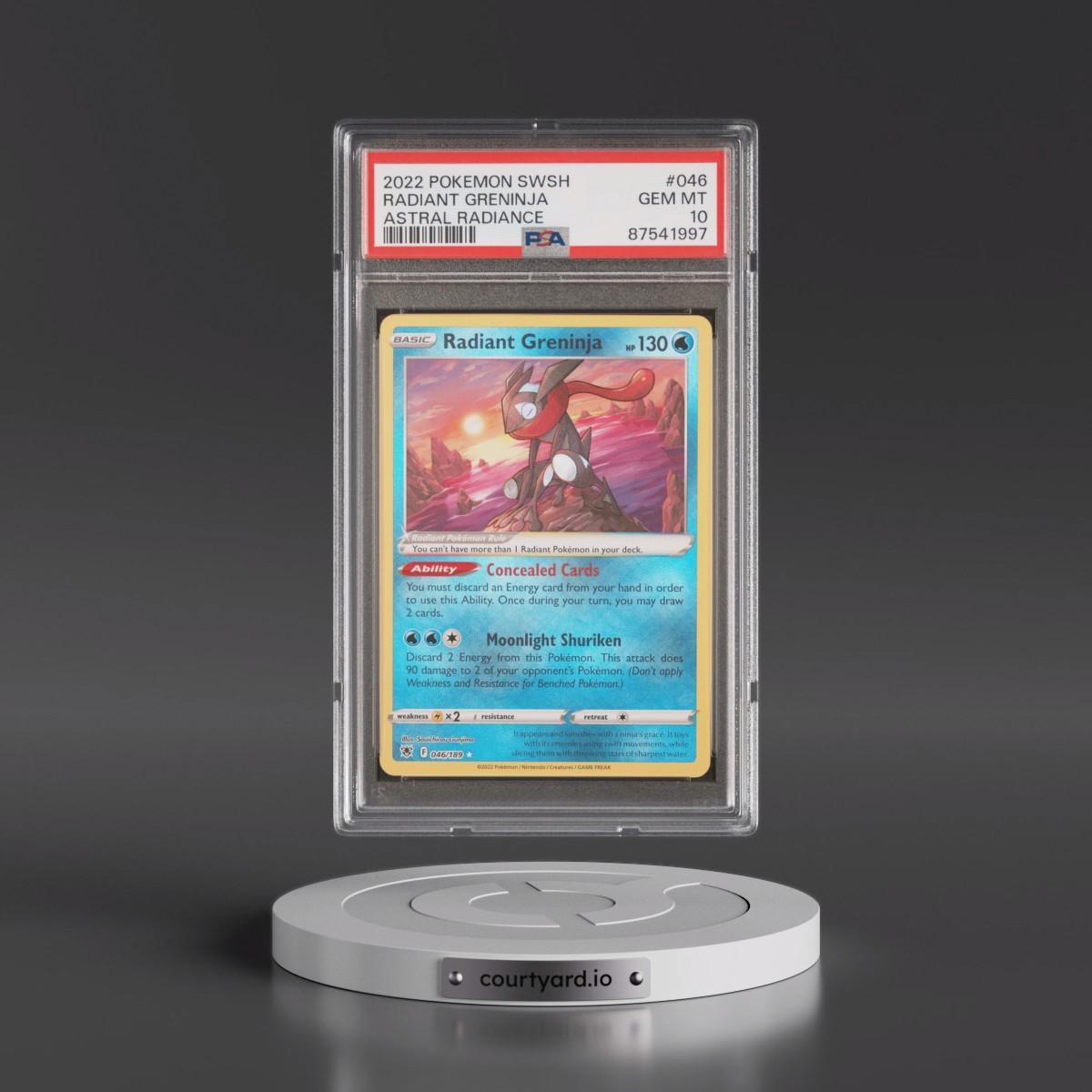 2022 Pokémon Sword & Shield Astral Radiance #046 Radiant Greninja - Holo (PSA 10 GEM MINT)
