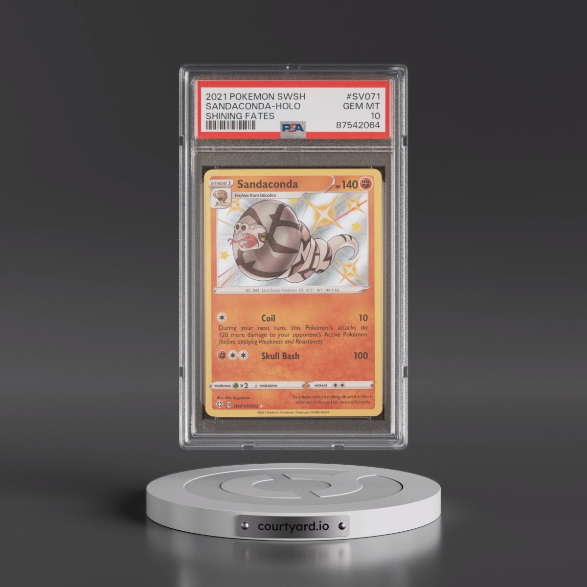 2021 Pokémon Sword & Shield Shining Fates #SV071 Sandaconda - Holo (PSA 10 GEM MINT)