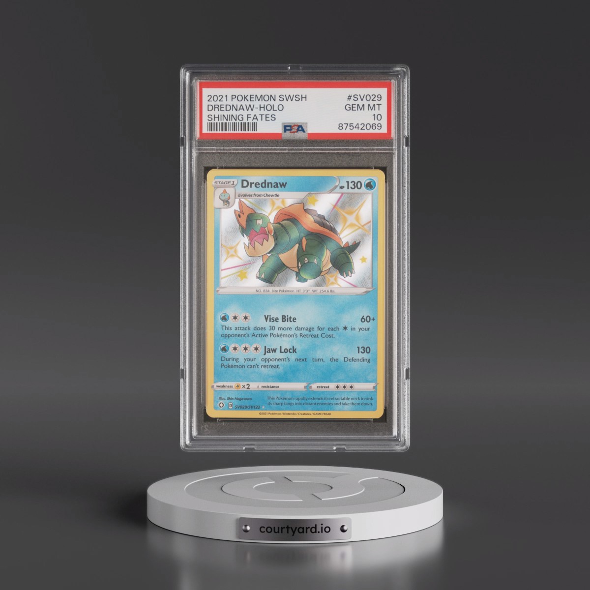 2021 Pokémon Sword & Shield Shining Fates #SV029 Drednaw - Holo (PSA 10 GEM MINT)