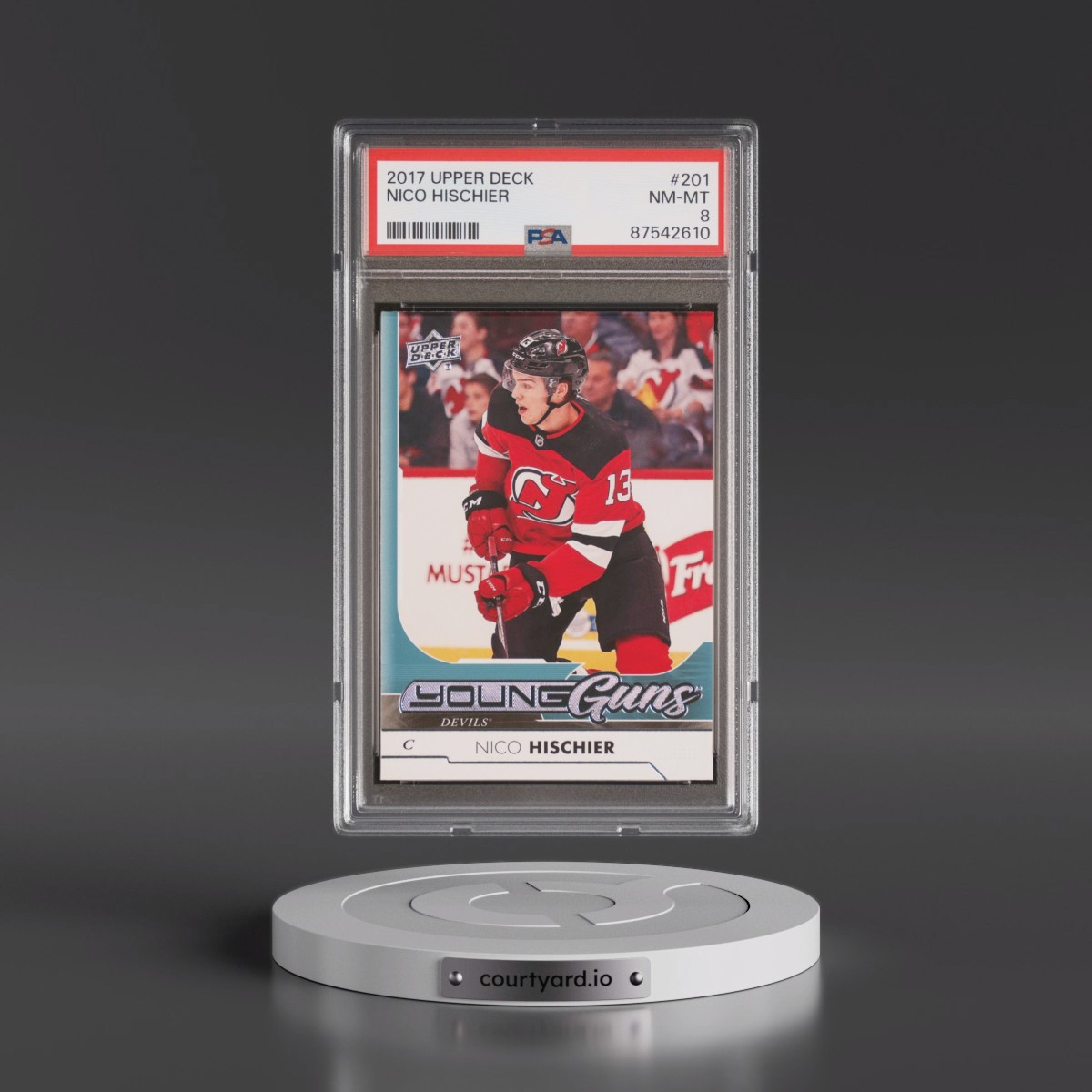 2017 Upper Deck #201 Nico Hischier (PSA 8 NM-MT)