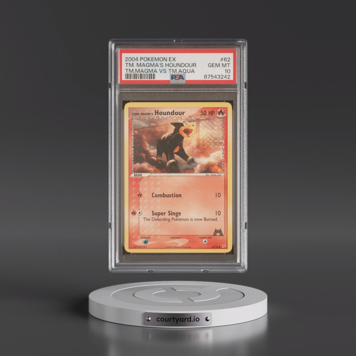 2004 Pokémon EX Team Magma VS Team Aqua #62 Team Magma's Houndour (PSA 10 GEM MINT)